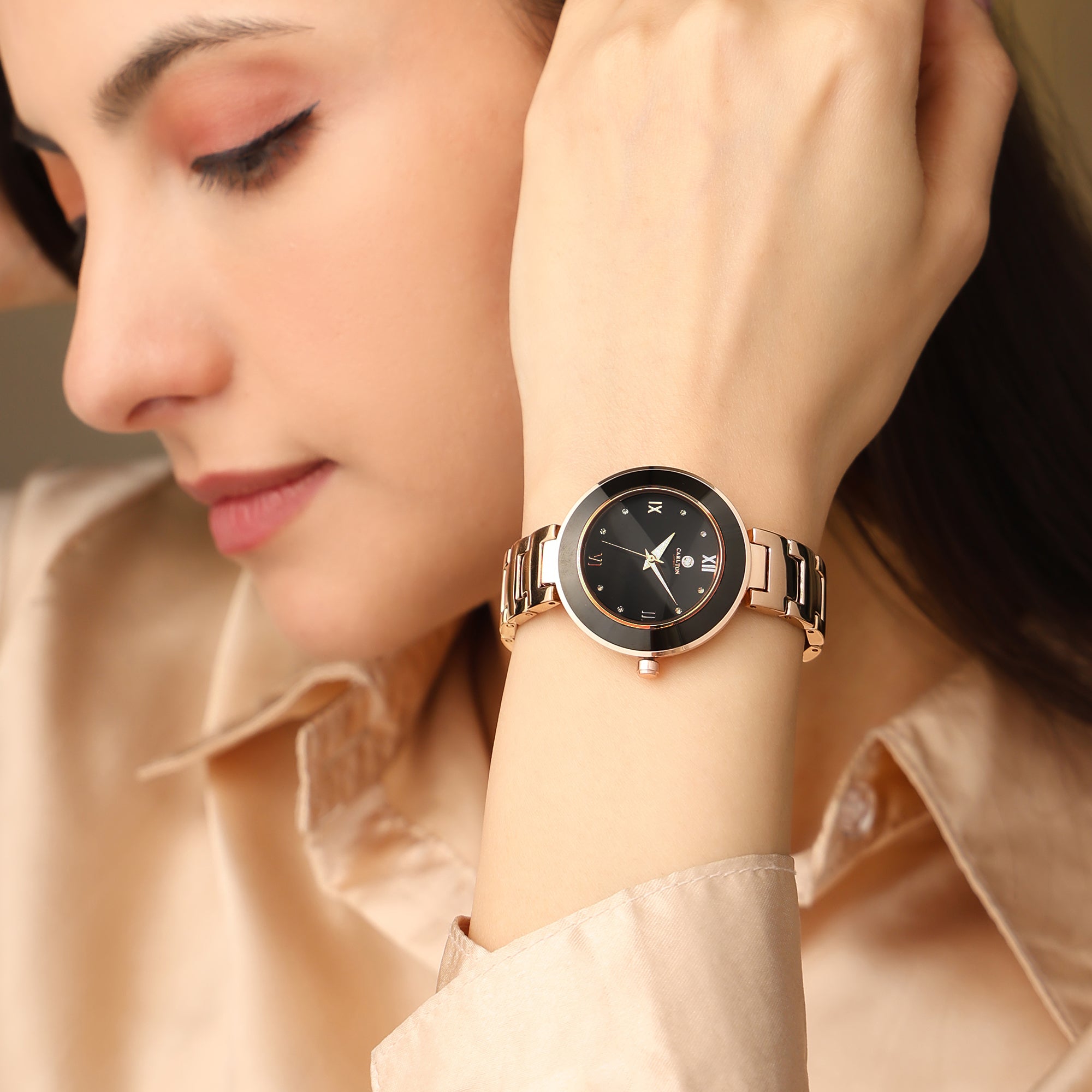 Carlton London Women Juliette Black Analog Watch - CLW-JT-RBK