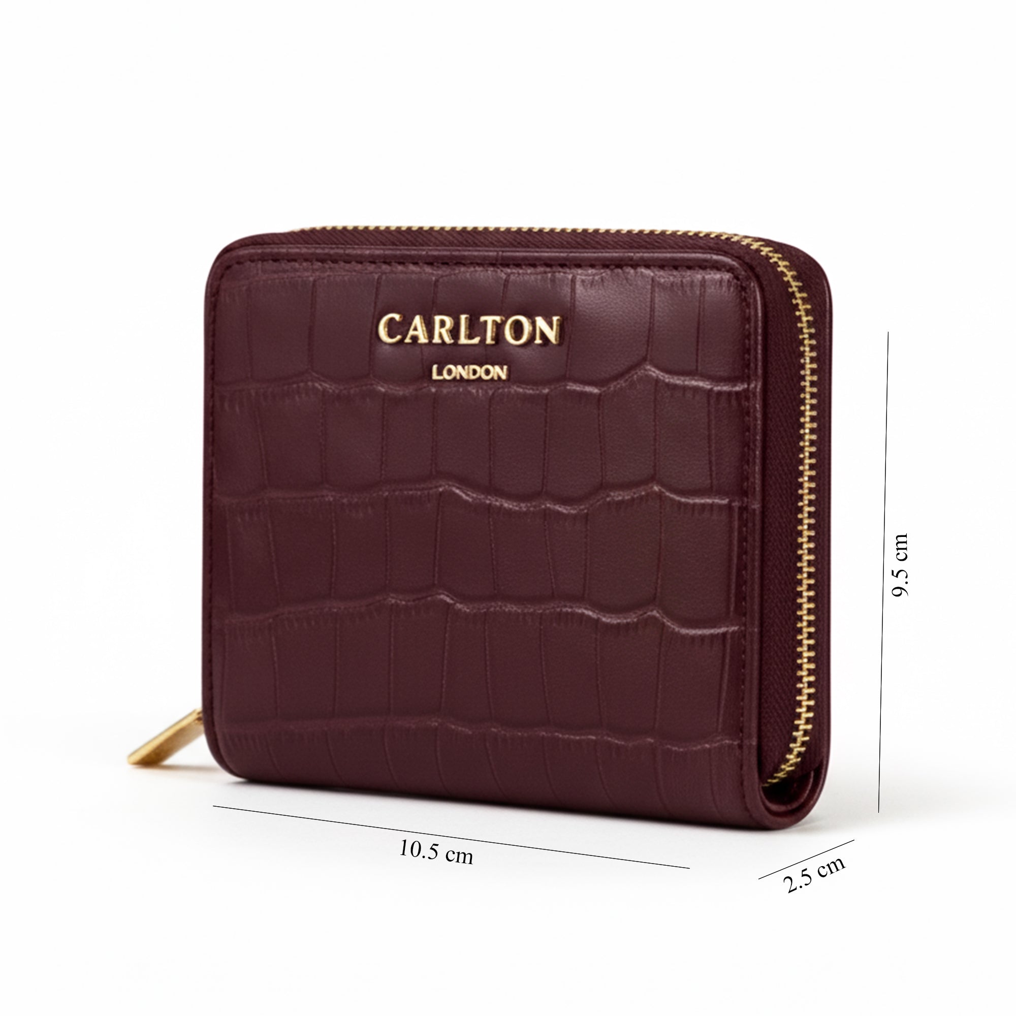 Carlton London Zip Around Textured Maroon Wallet - CLHB-34