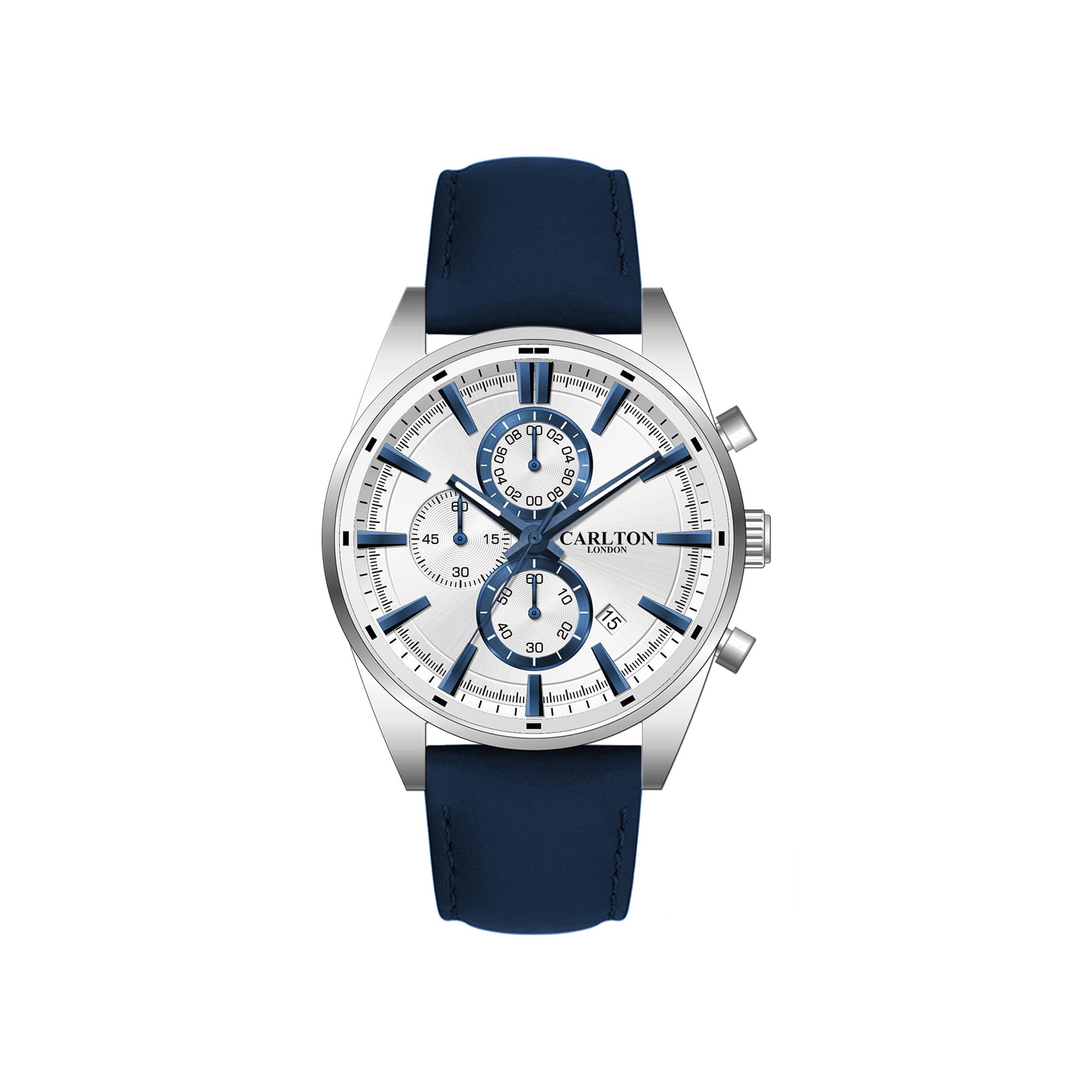 Carlton London Men Windsor Silver Analog Watch CL-WD-BLU