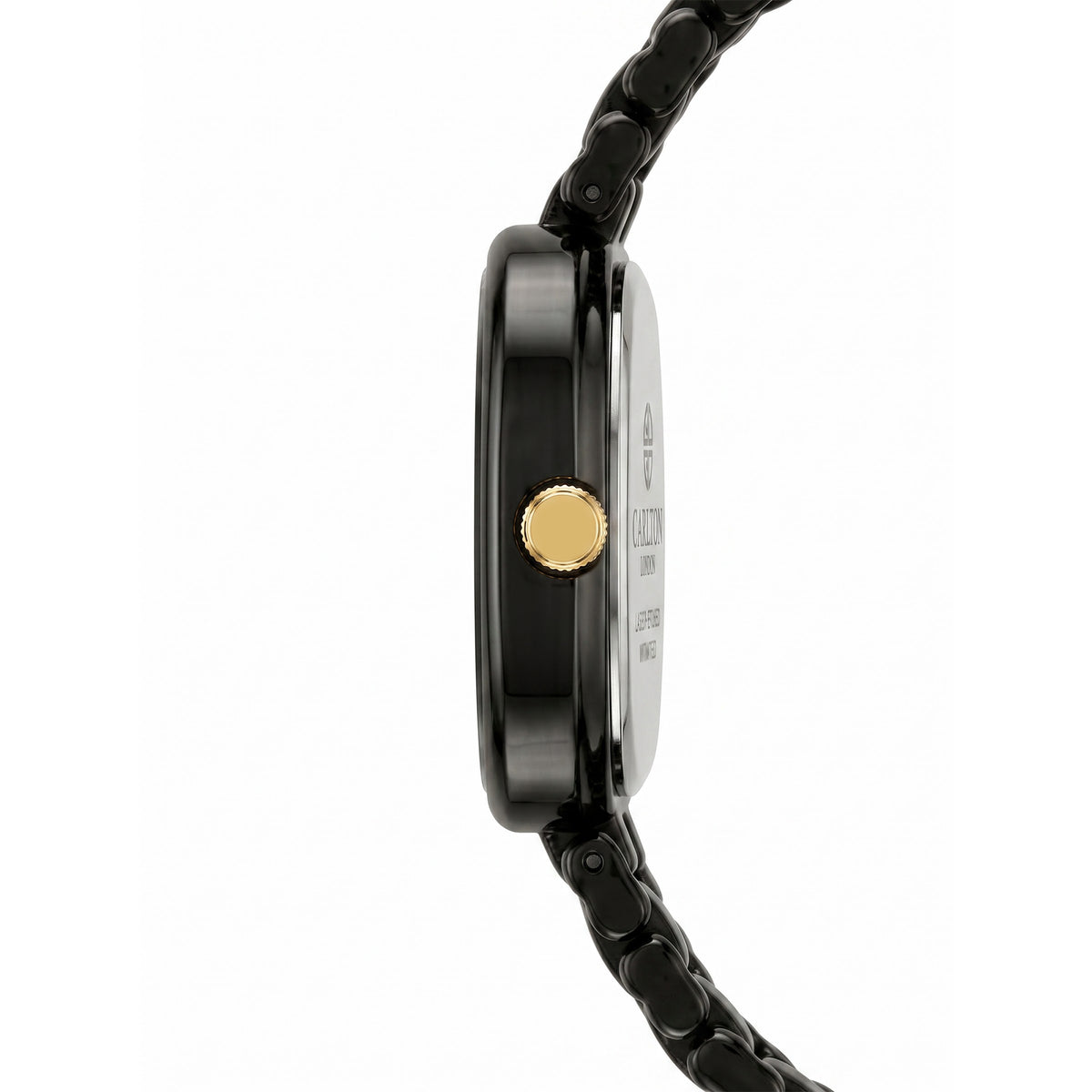 Carlton London Chelsea Women’s Watch Black Square Dial, Black Stainless Steel Strap – CLSSCBLK