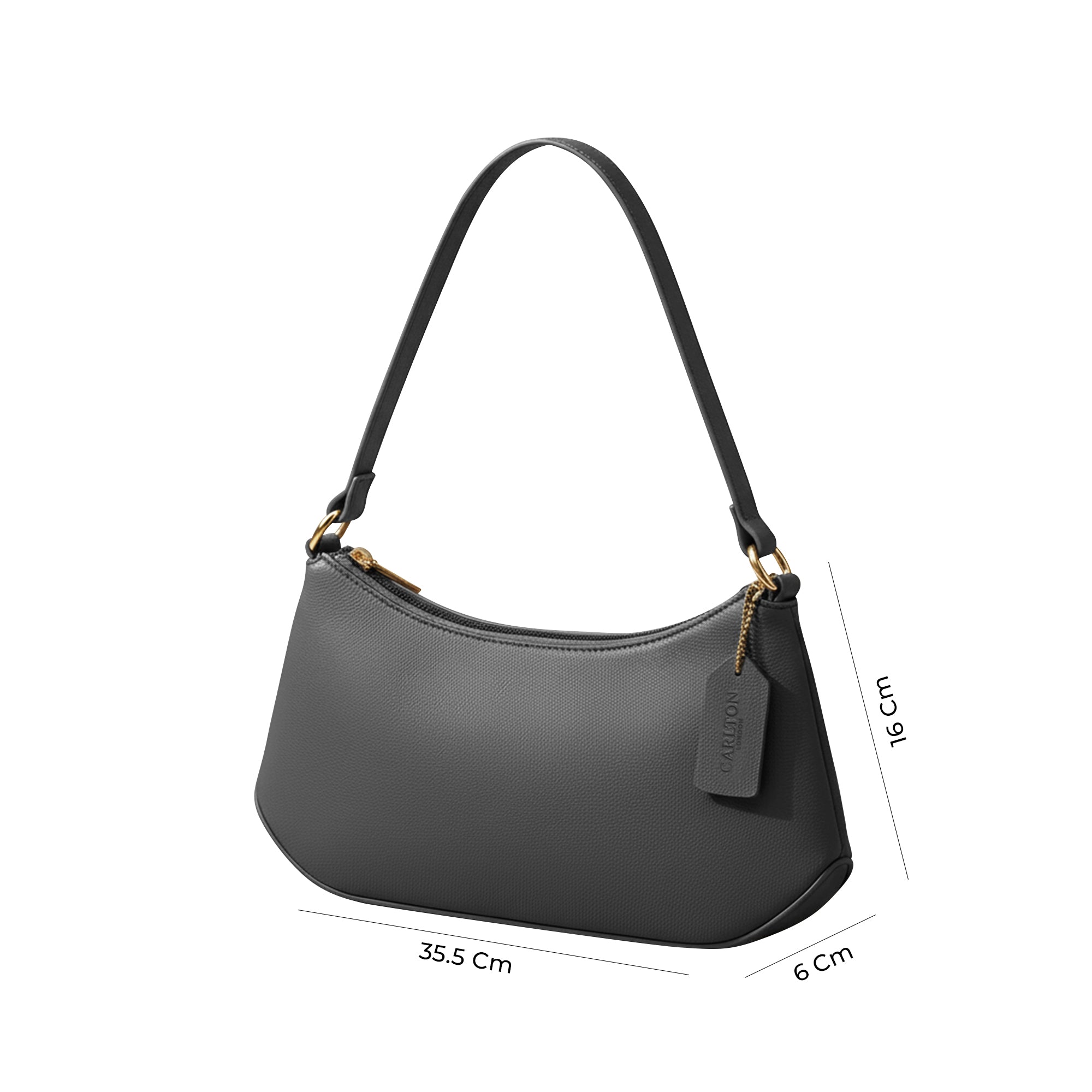 Carlton London Grey East West Shoulder Bag - CLHB-15