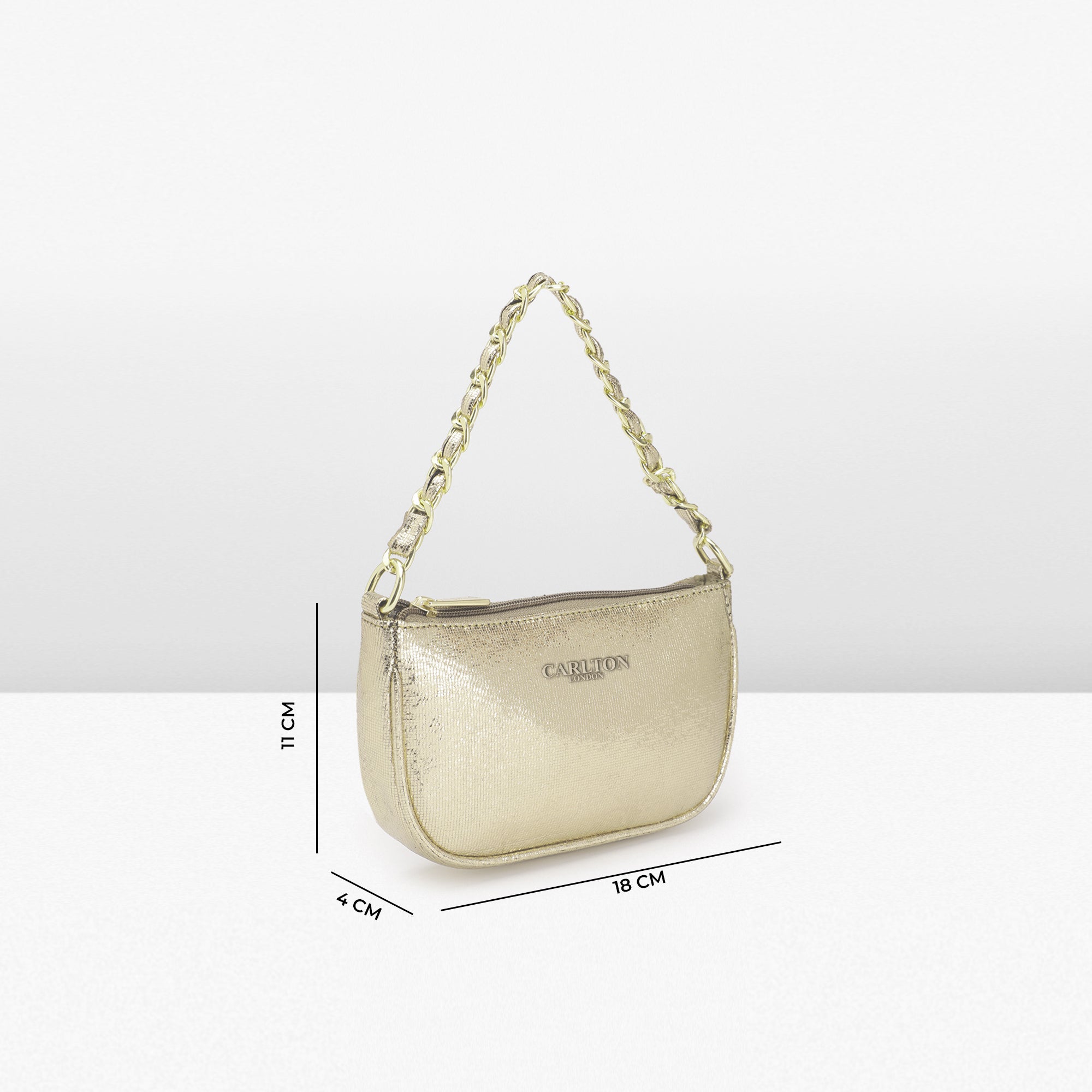 Carlton London Gold Chain-Strap Mini Shoulder Bag