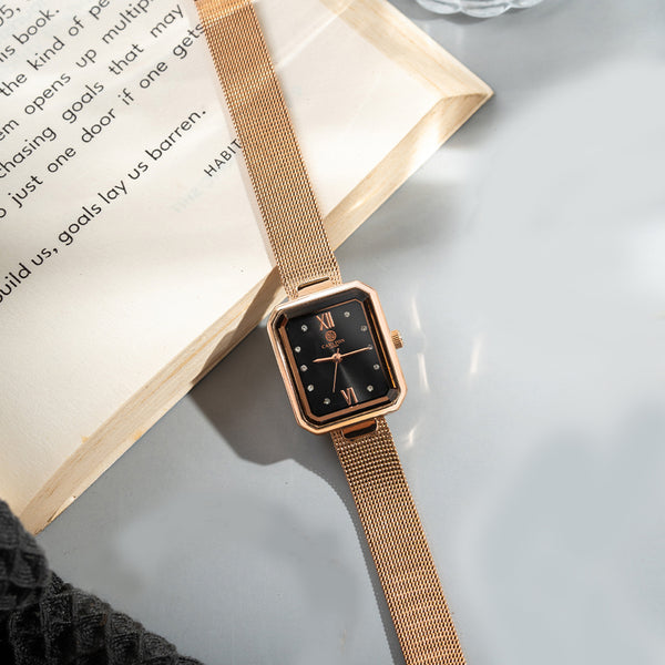 Brixton: Women's Gold/Black Analog Watch