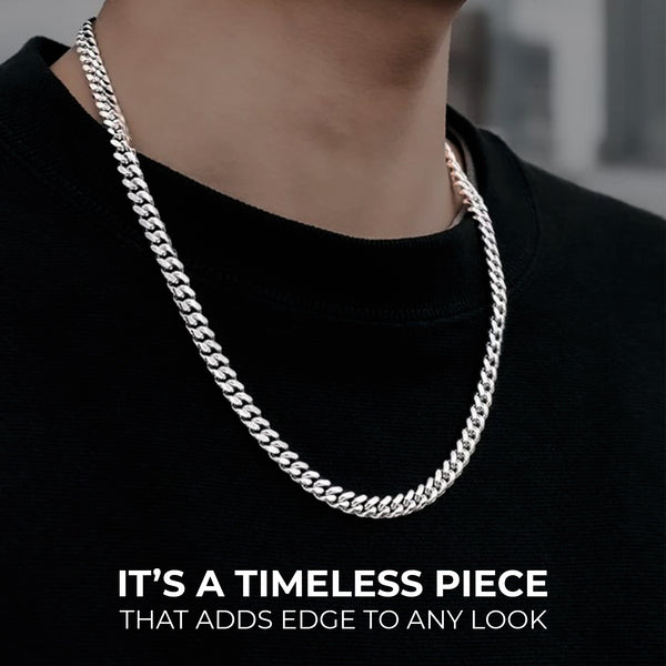 Carlton London Tennis Chain Silver Men's Necklace