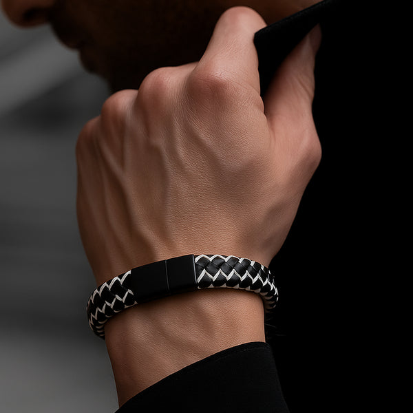 Carlton London | Multistrand Leather Mens Bracelet