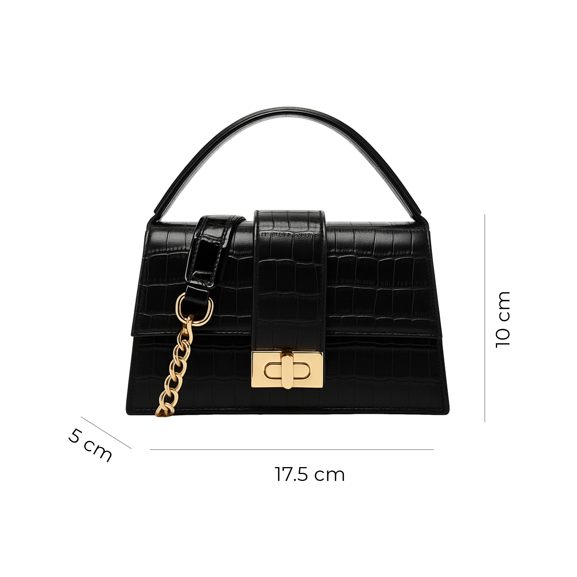Carlton London Croc Textured Black Sling Bag - CLHB-04