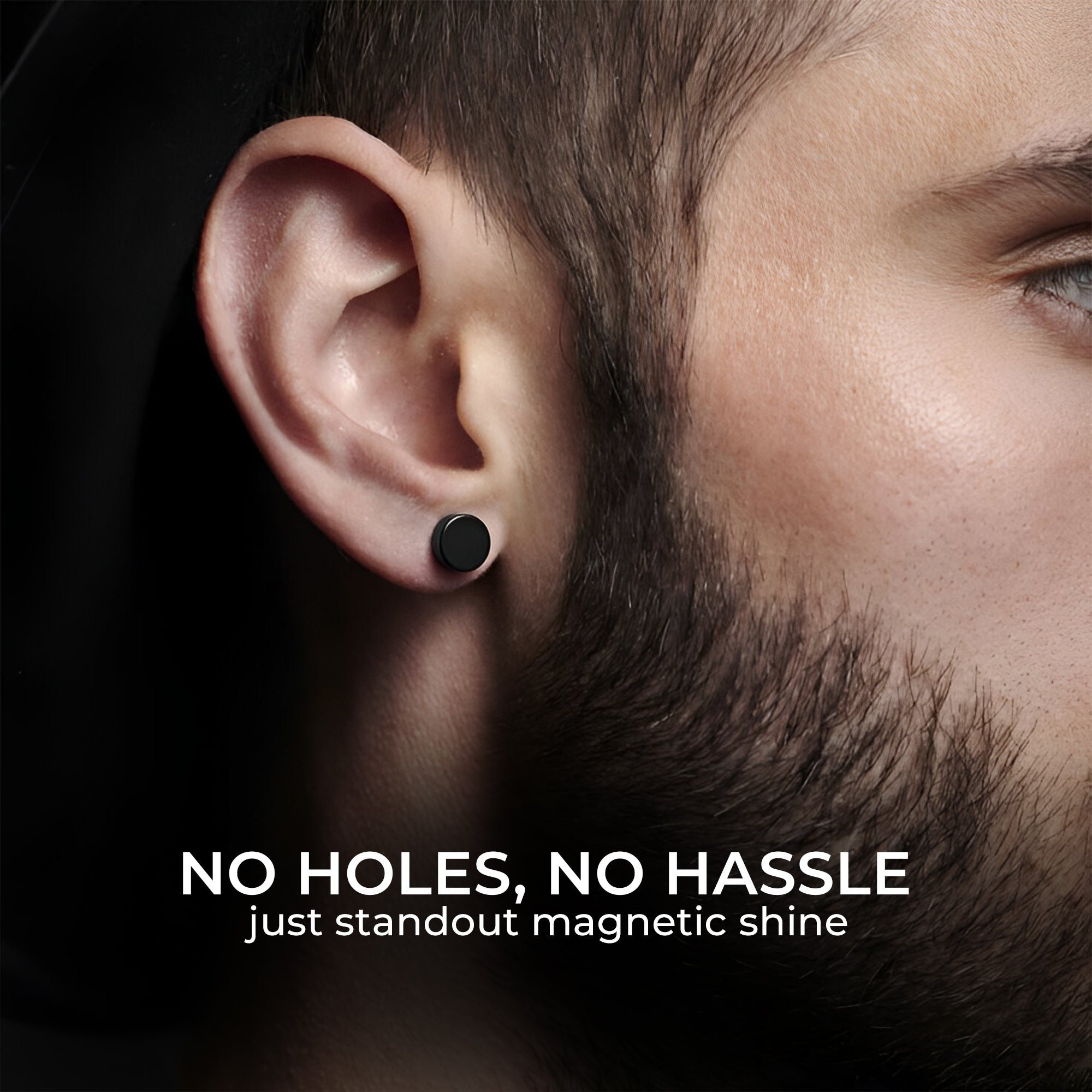 Carlton London Magnetic Black Men's Studs