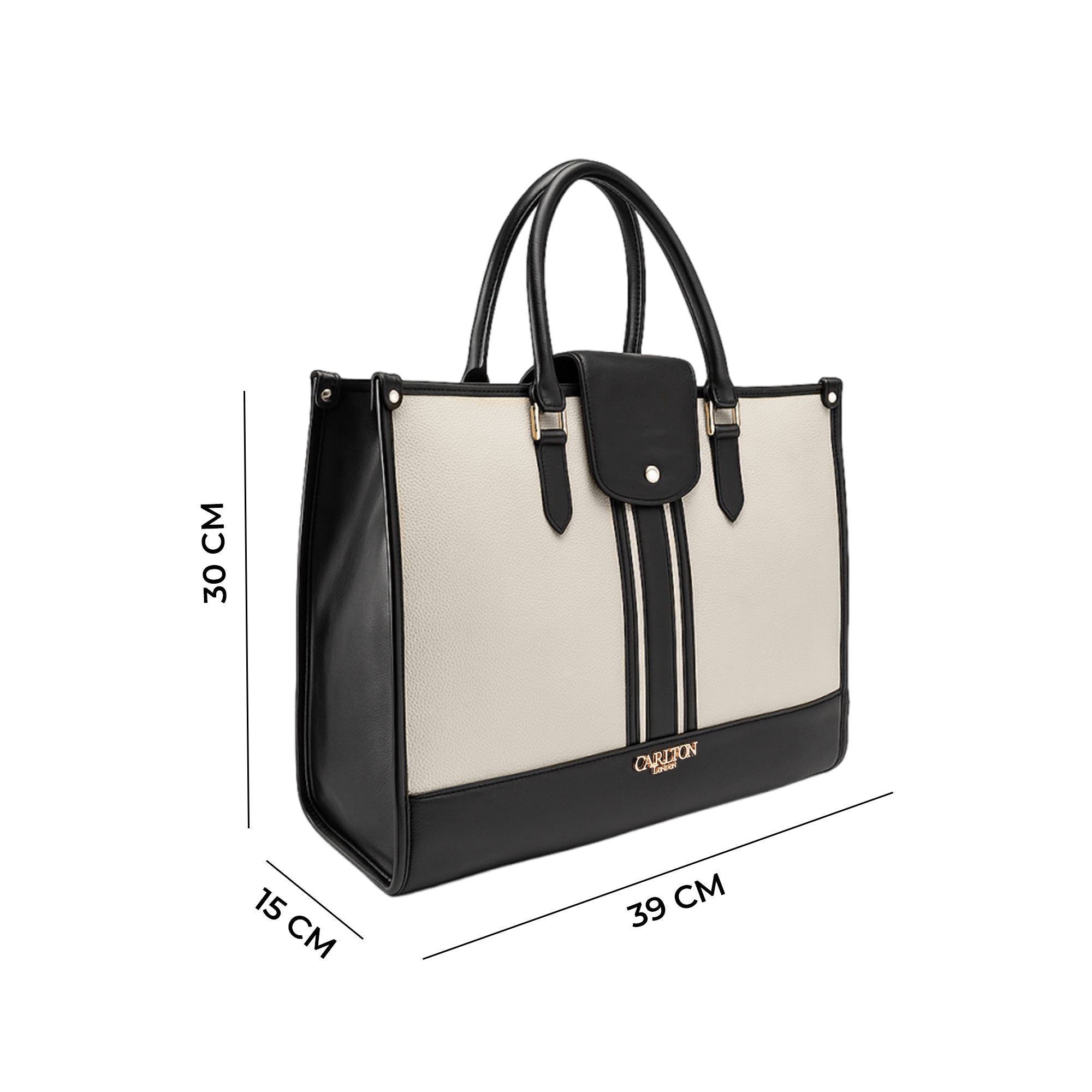 Carlton London ELLIE off white Textured TOTE BAG