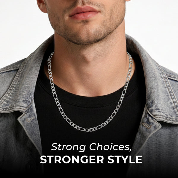 Carlton London Men's Stainless Steel Glamour Link Chain CLJW-44