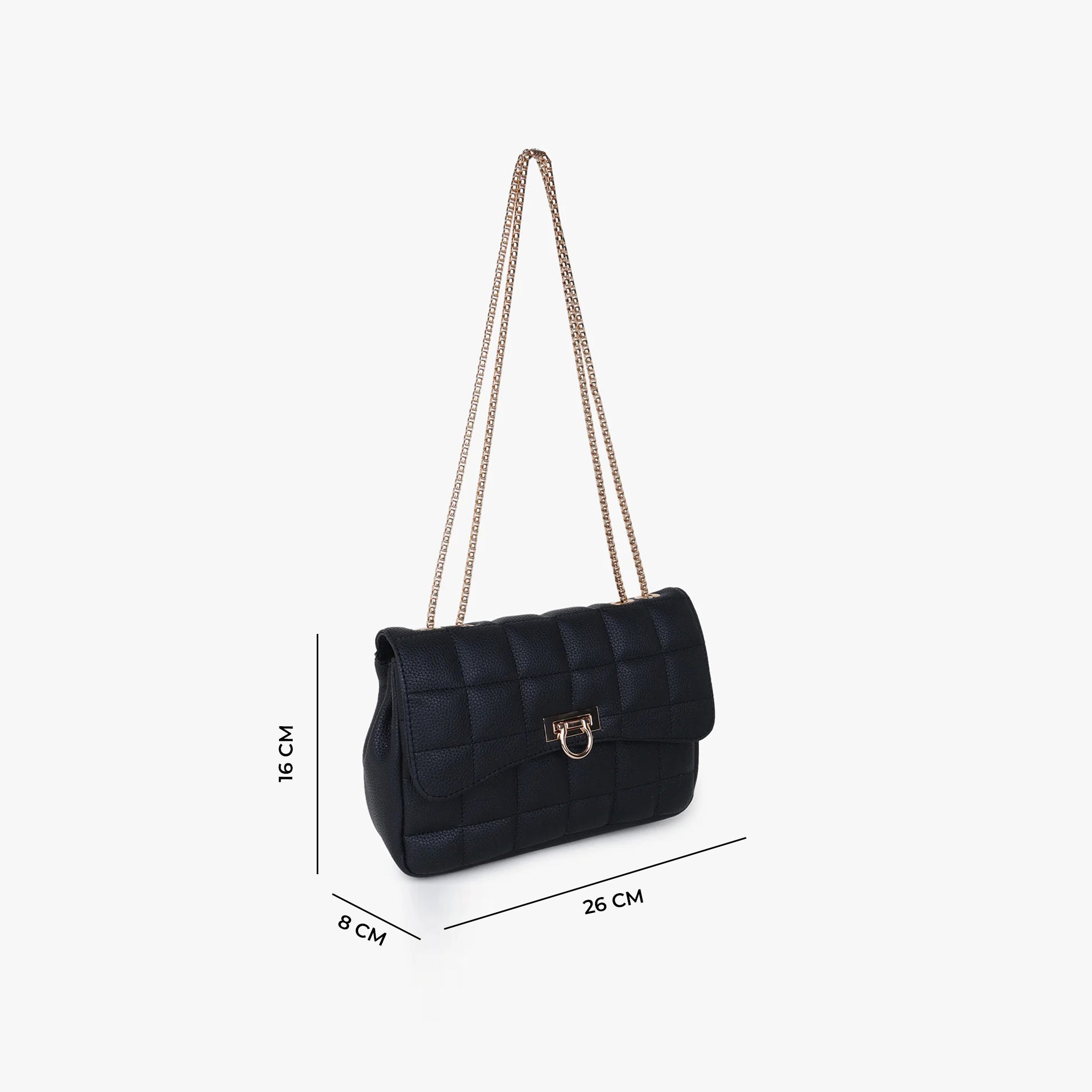 Carlton London Black Quilted Sling Bag