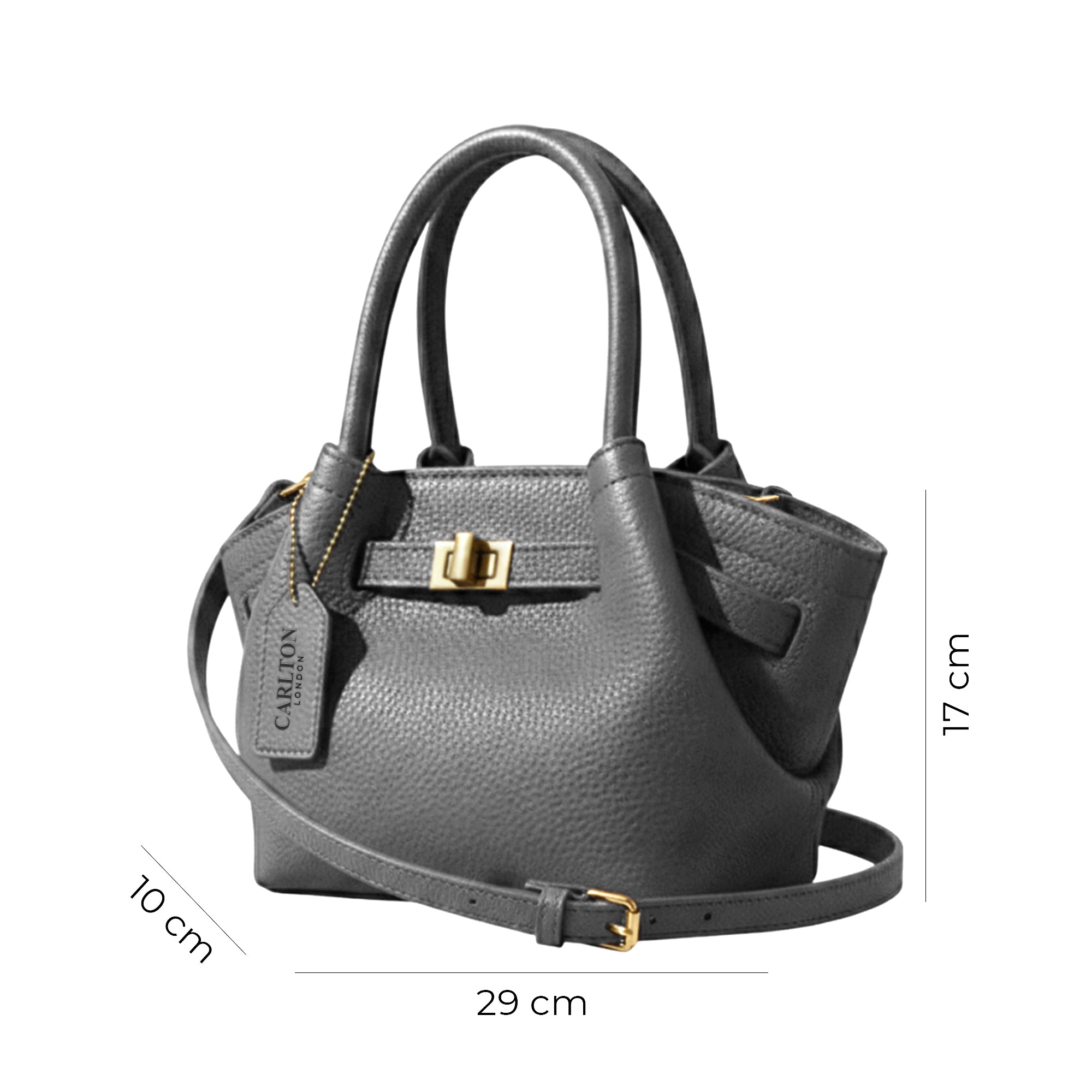 Carlton London ELiza Satchel Grey Bag - CLHB-14