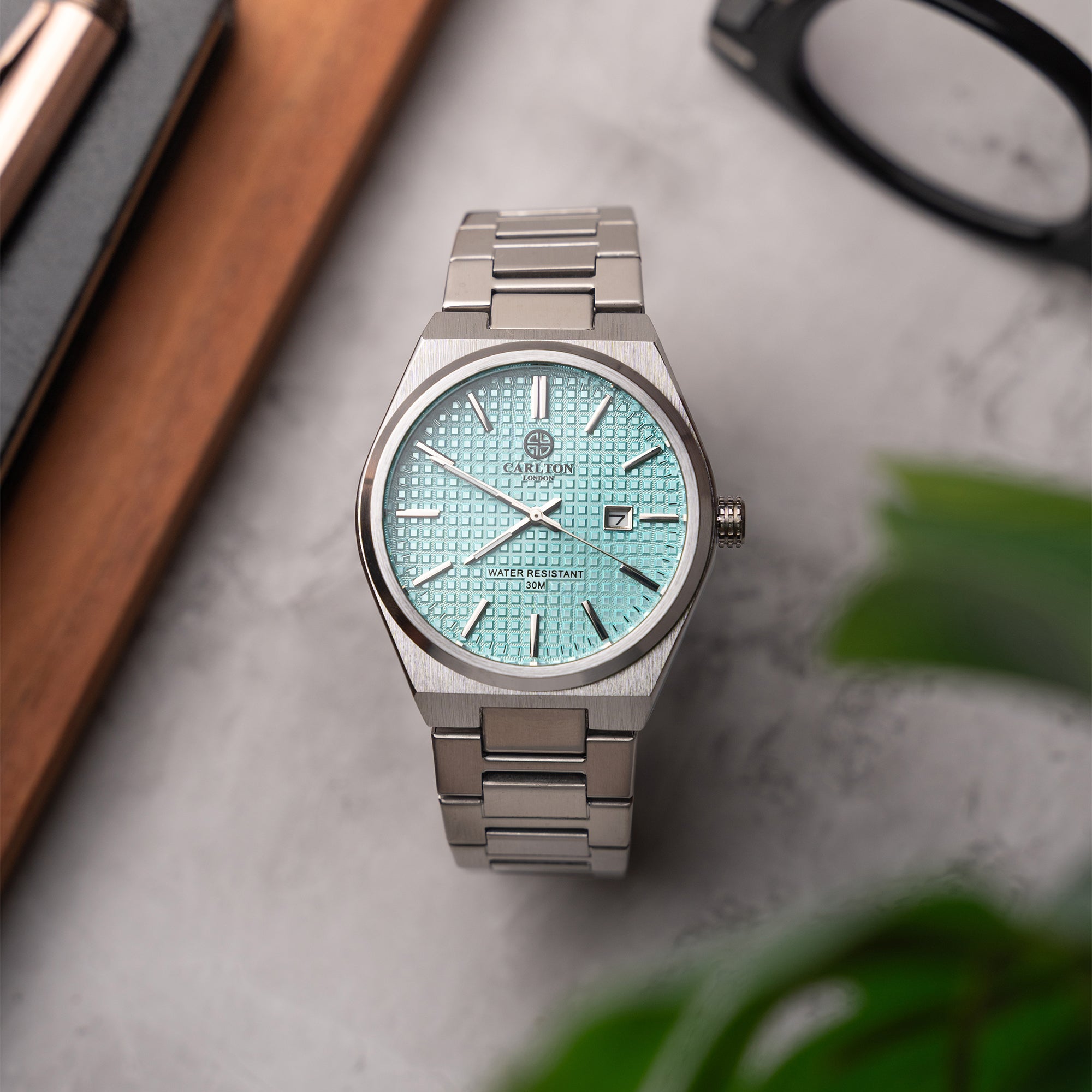 Alfred Men Pastel Blue / Silver Toned Analog Watch - CLMWT-04