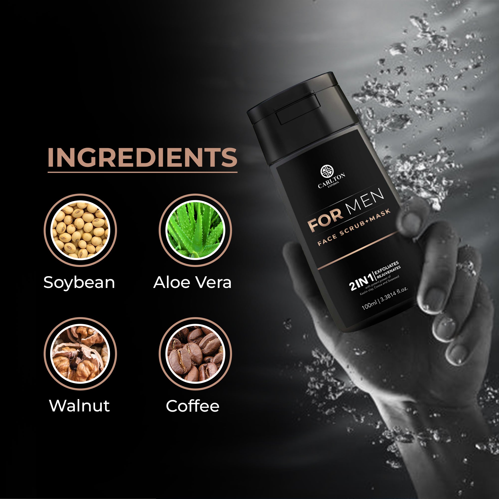 FACE SCRUB + MASK FOR MEN