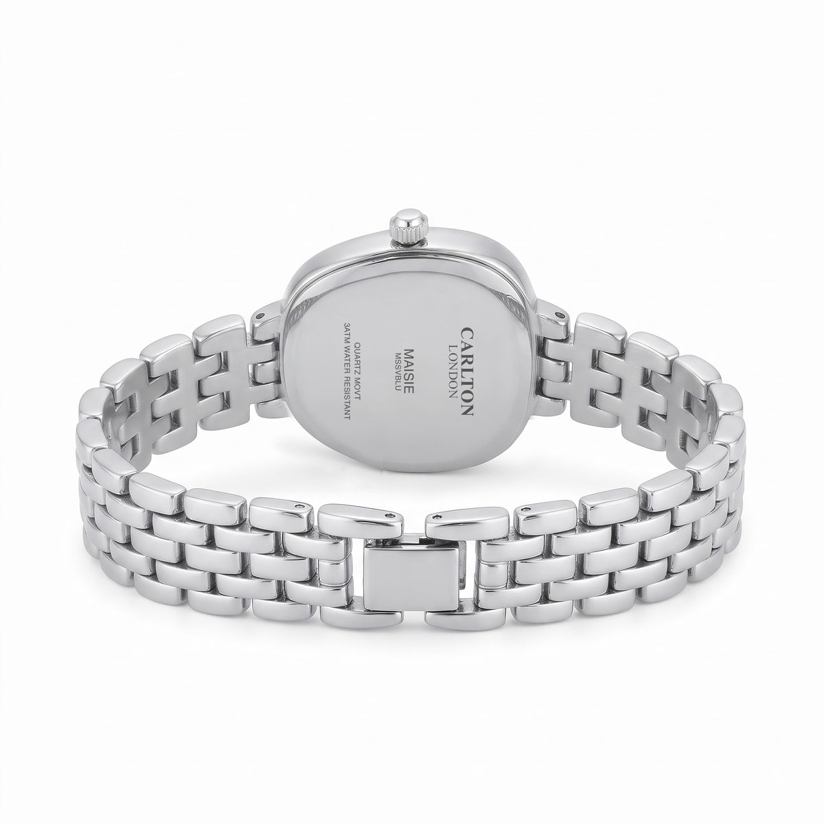 Carlton London Maisie Women’s Watch - Blue Rectangle Dial, Silver Stainless Steel Strap - MSSVBLU
