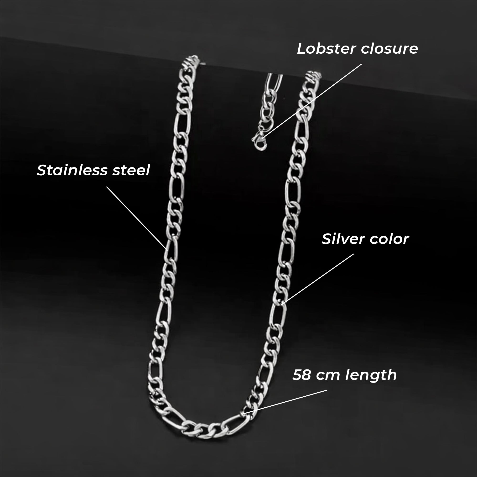 Carlton London Men's Stainless Steel Glamour Link Chain CLJW-44