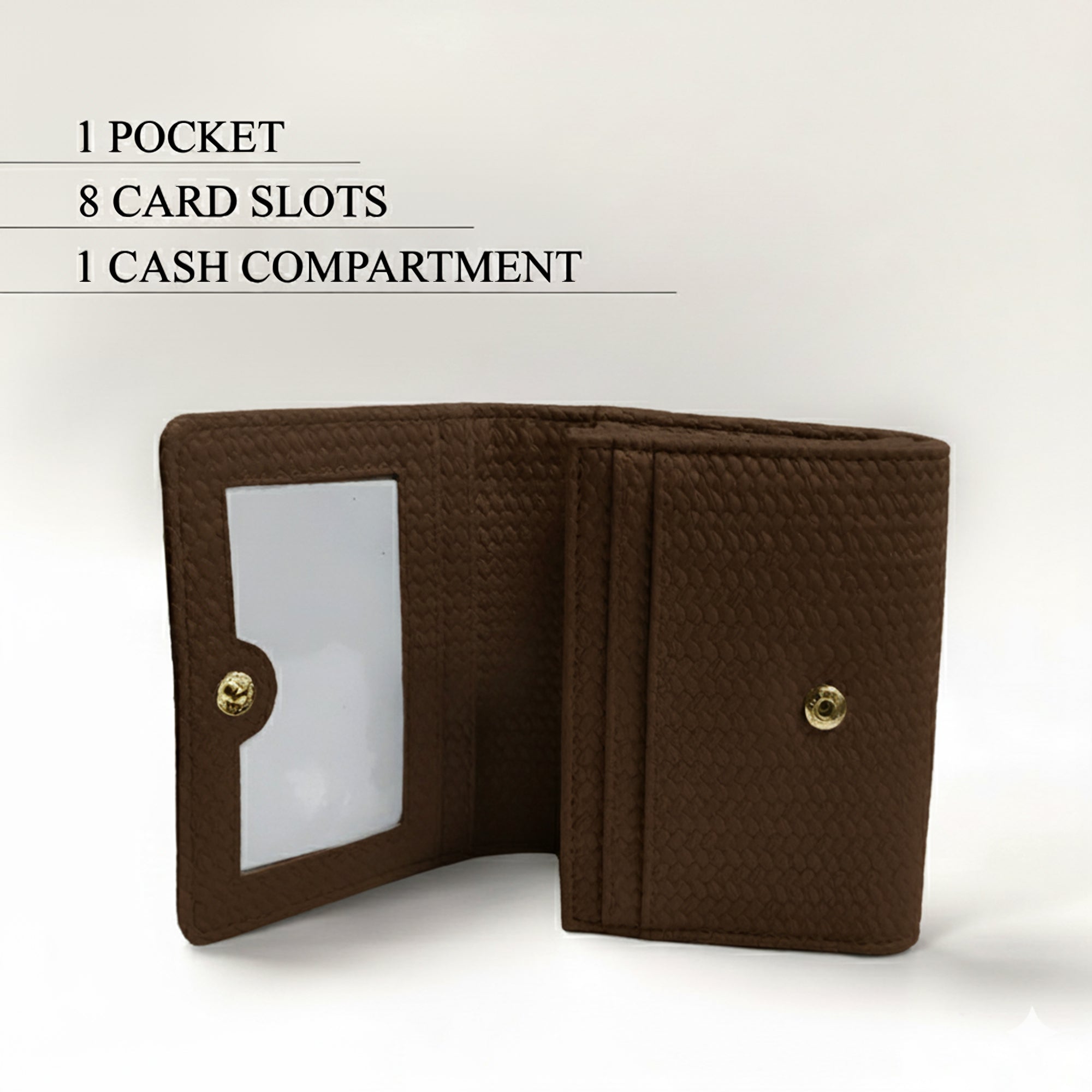 Carlton London Estelle Two Fold Textured Wallet - Brown