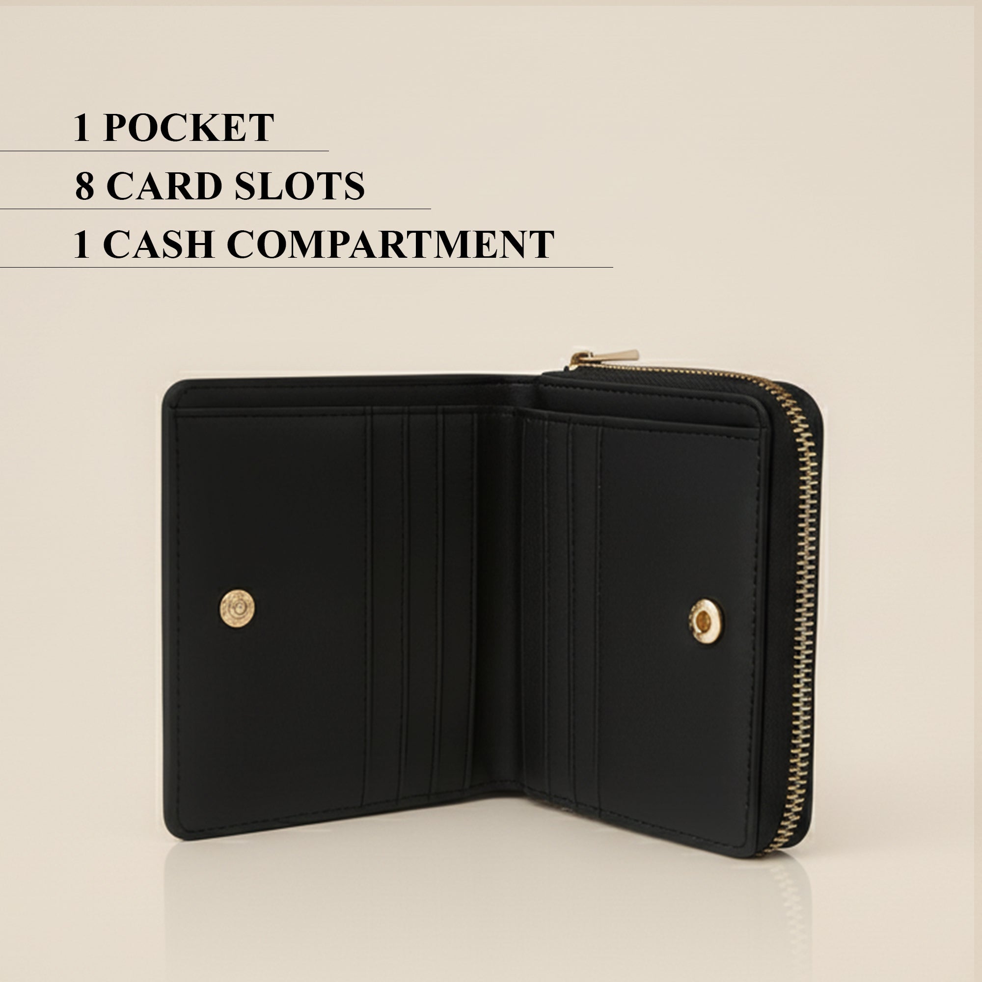 Carlton London Estelle Zip Around Textured Wallet - Black - CLHB-35