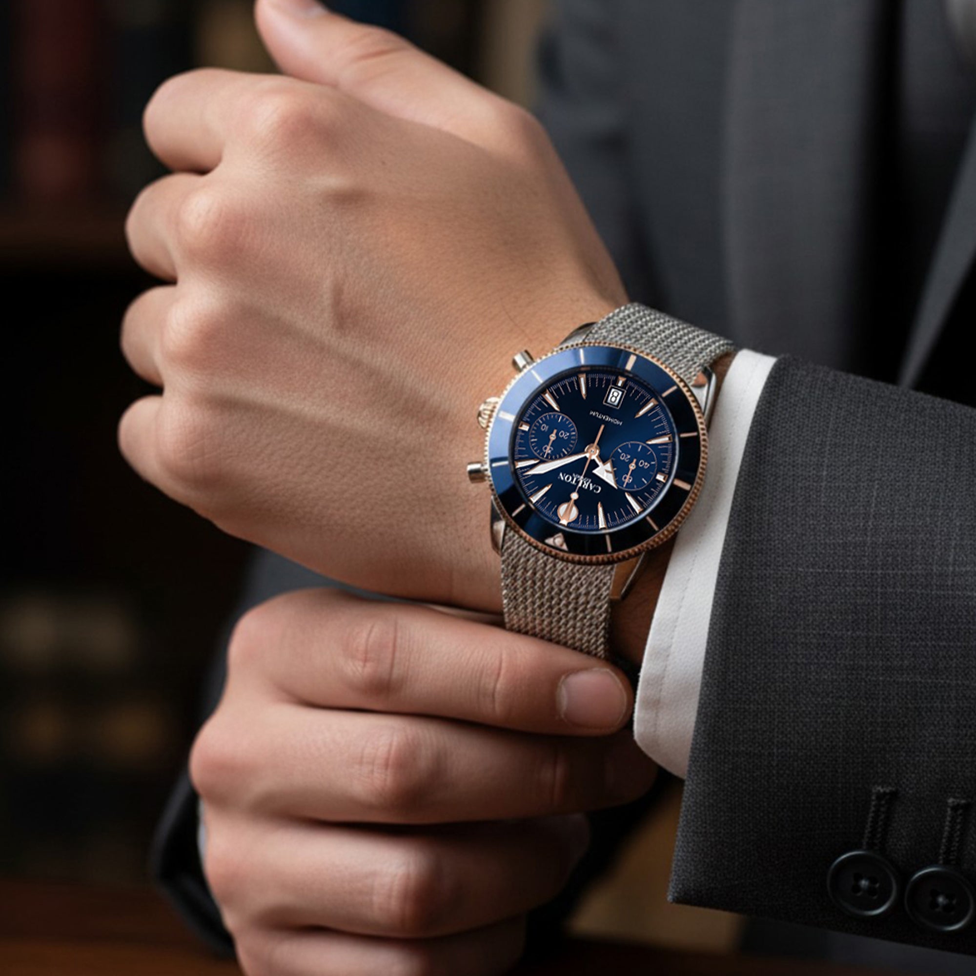 Carlton London Men Momentum Blue Dial Analog Watch CL-MT-BLU