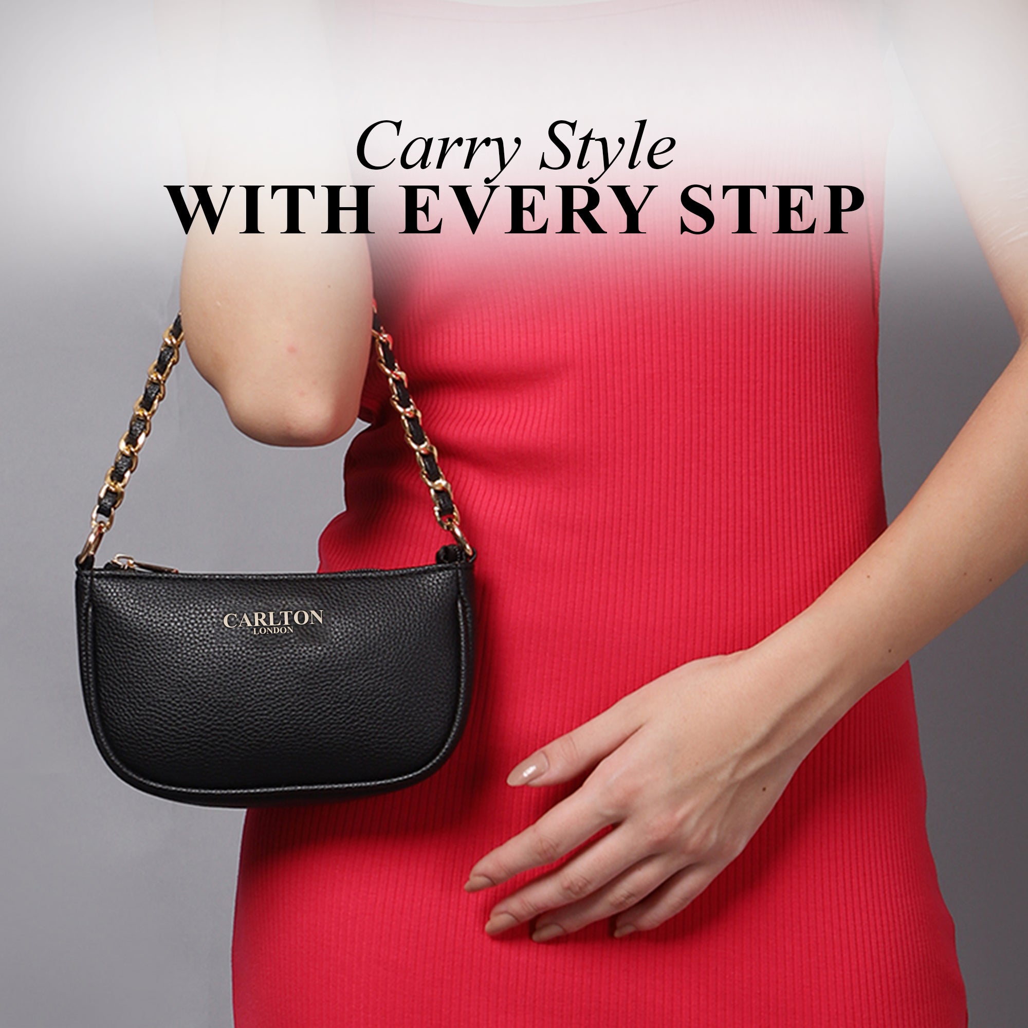 Carlton London Raffaella Handbag with Gold Chain Strap