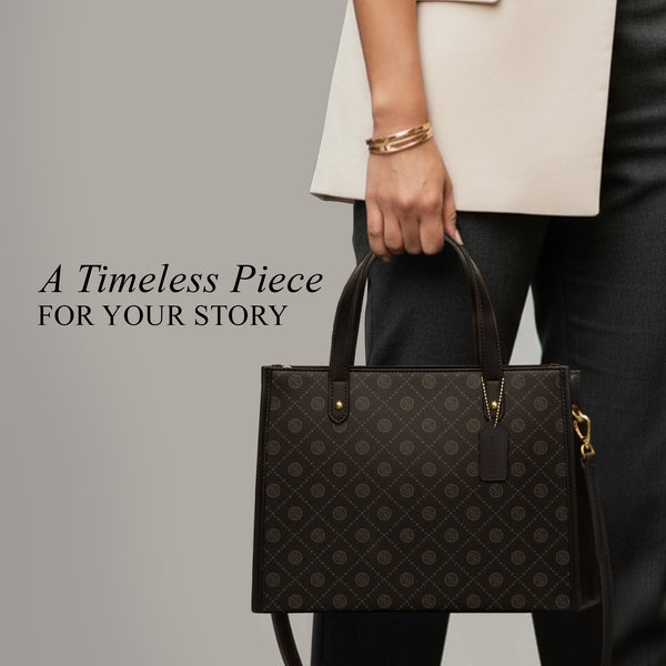 Carlton London Selene Structured Brown Tote Bag - CLHB-09