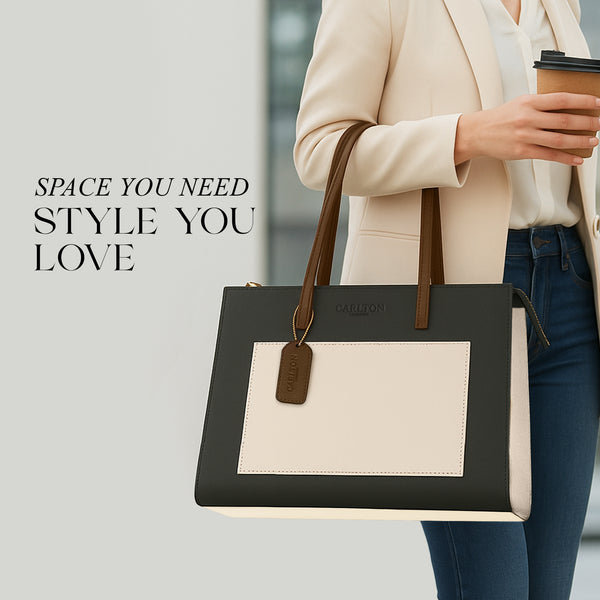 Carlton London Selene Structured Green Tote Bag - CLHB-11