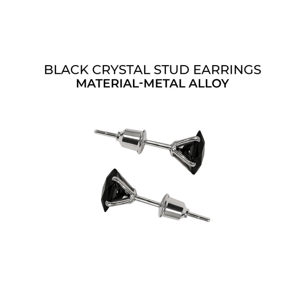 Carlton London Black Crystal Men's Studs