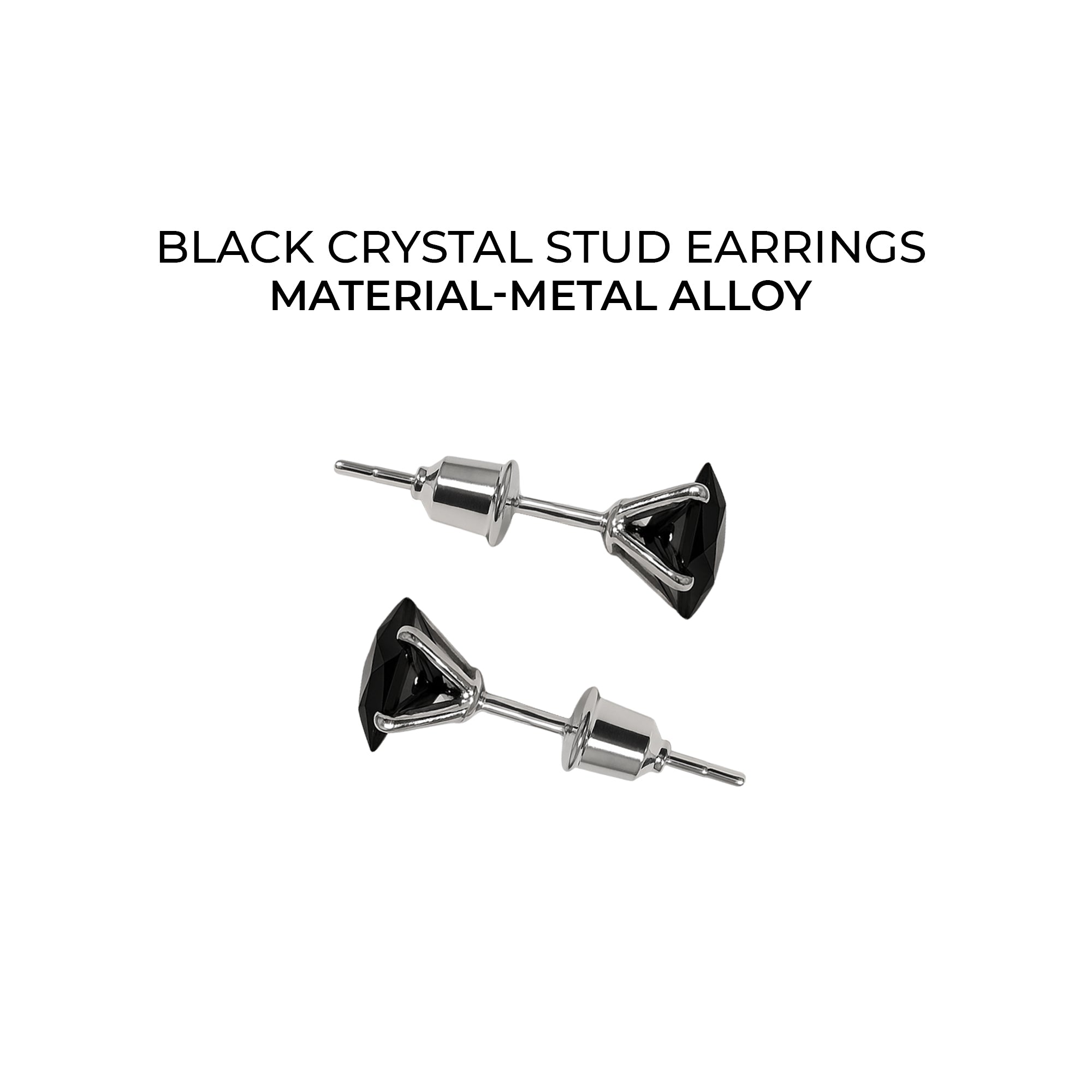 Carlton London Black Crystal Men's Studs - CLJW-26