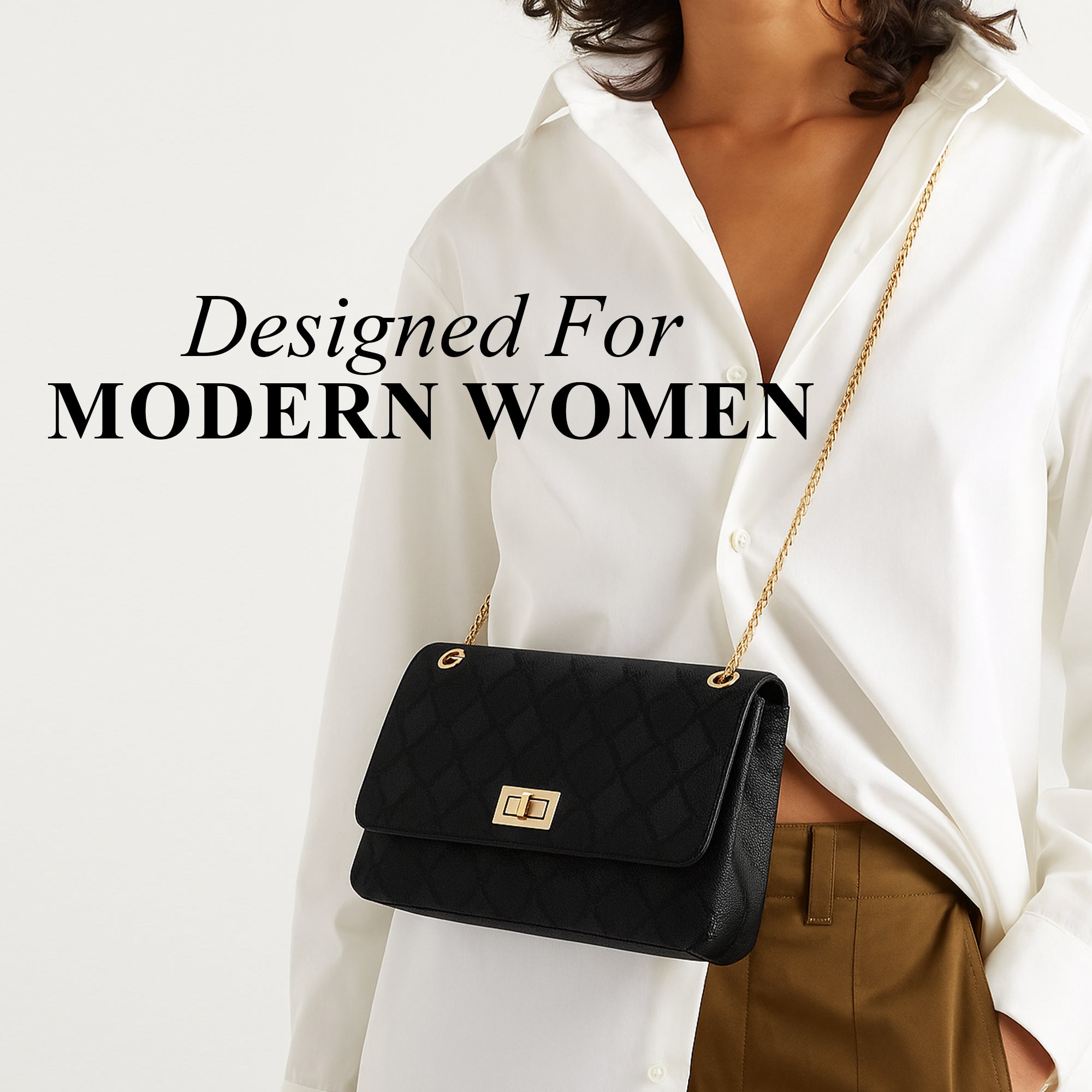 Carlton London Gold Croc-Embossed Chain Shoulder Bag