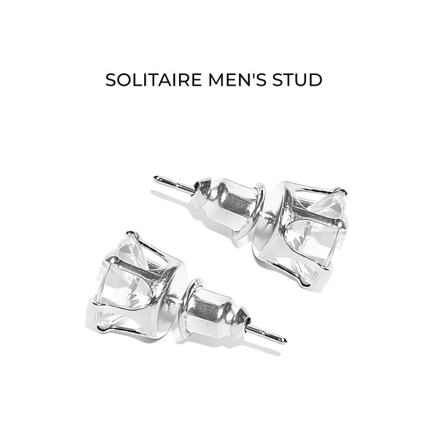 Carlton London Solitaire Silver Men's Studs