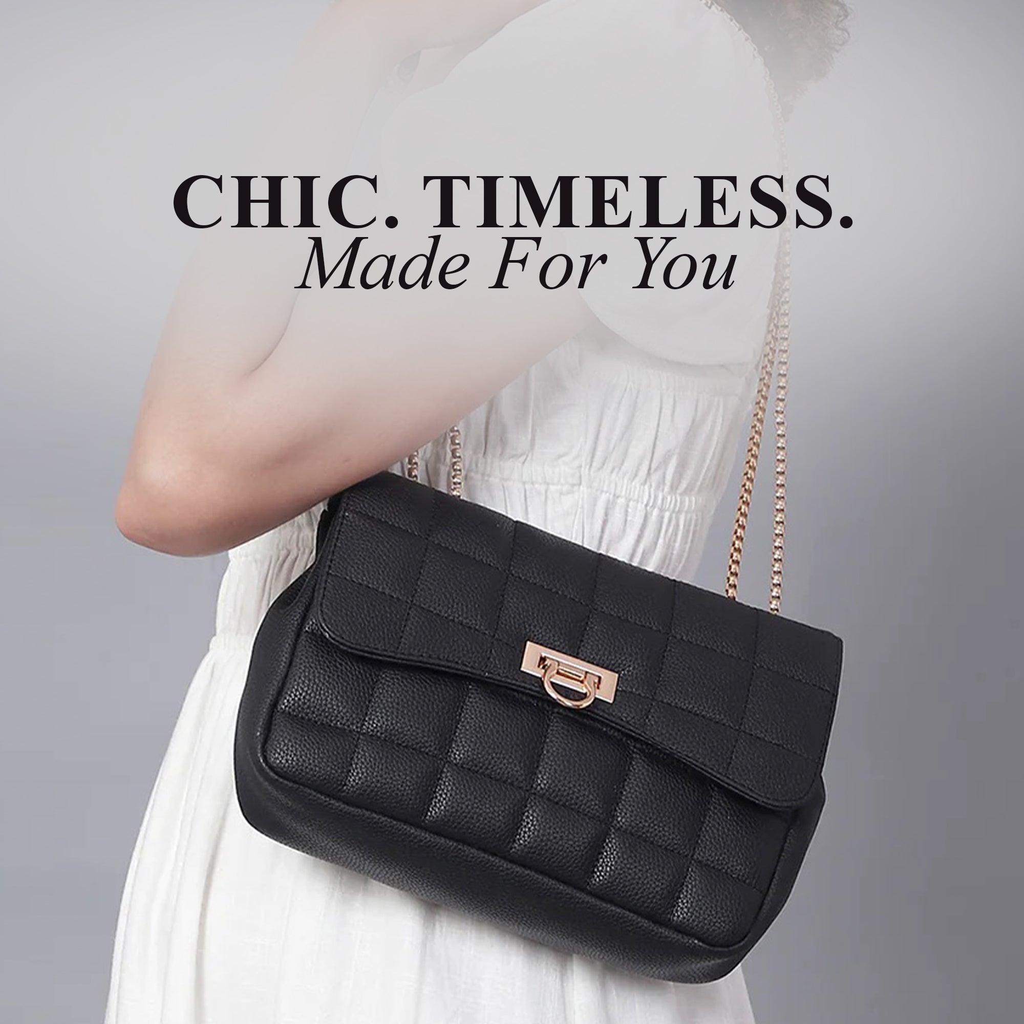 Carlton London Black Quilted Sling Bag