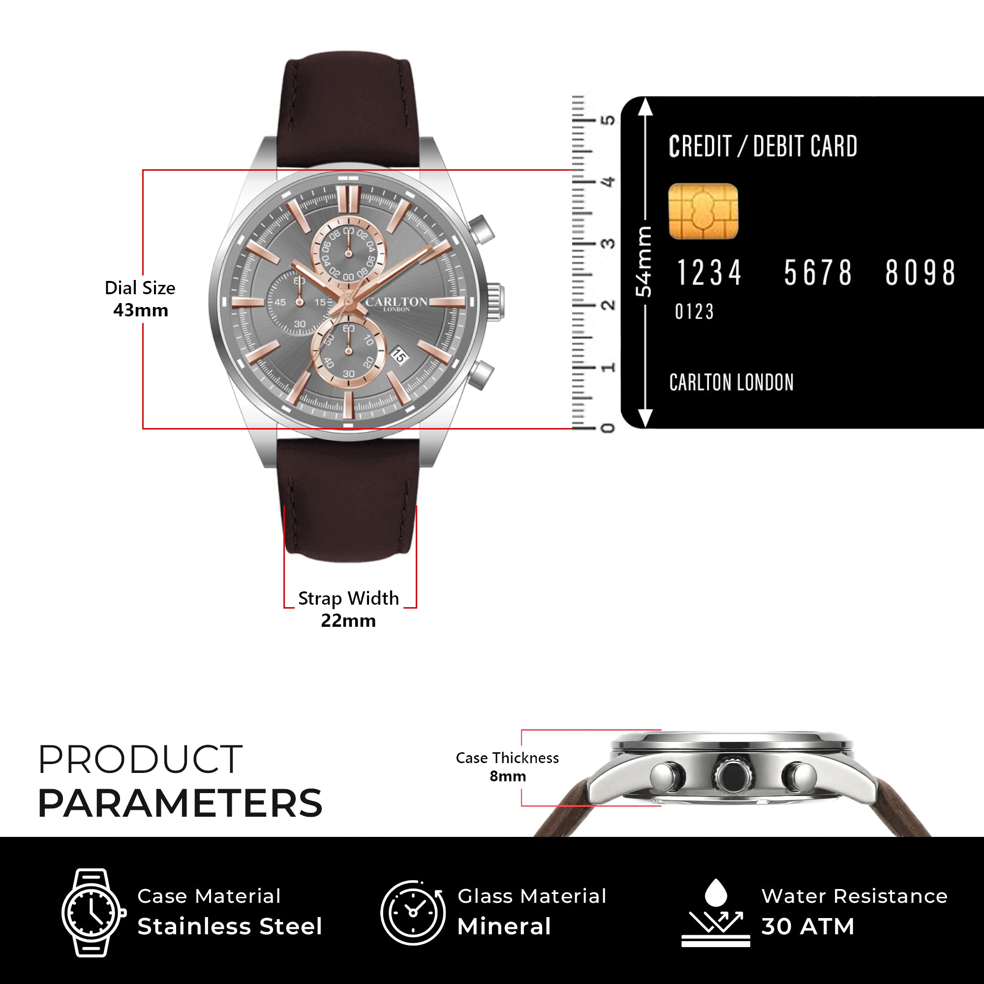 Carlton London Men Windsor Light Grey Analog Watch CL-WD-LGR