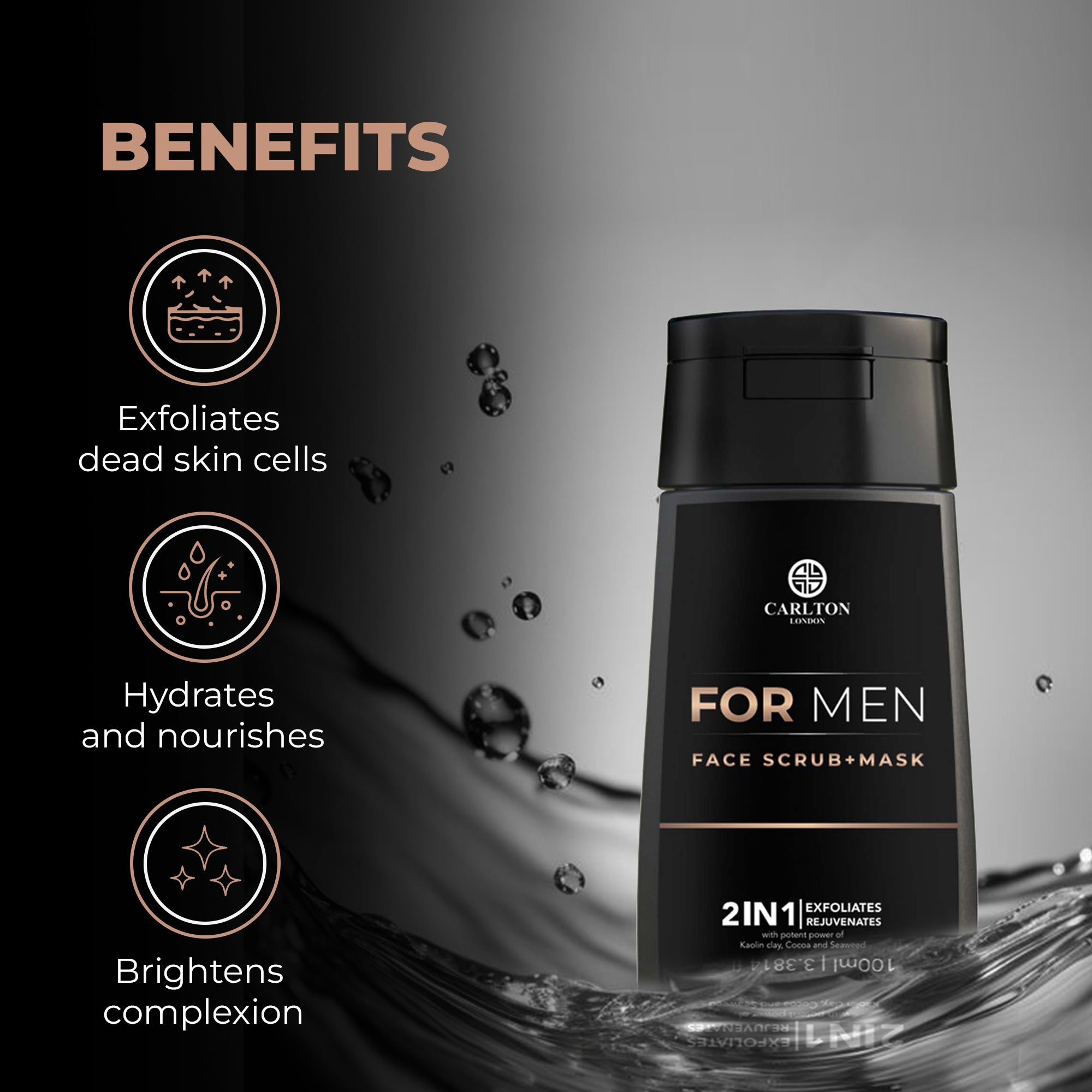 FACE SCRUB + MASK FOR MEN