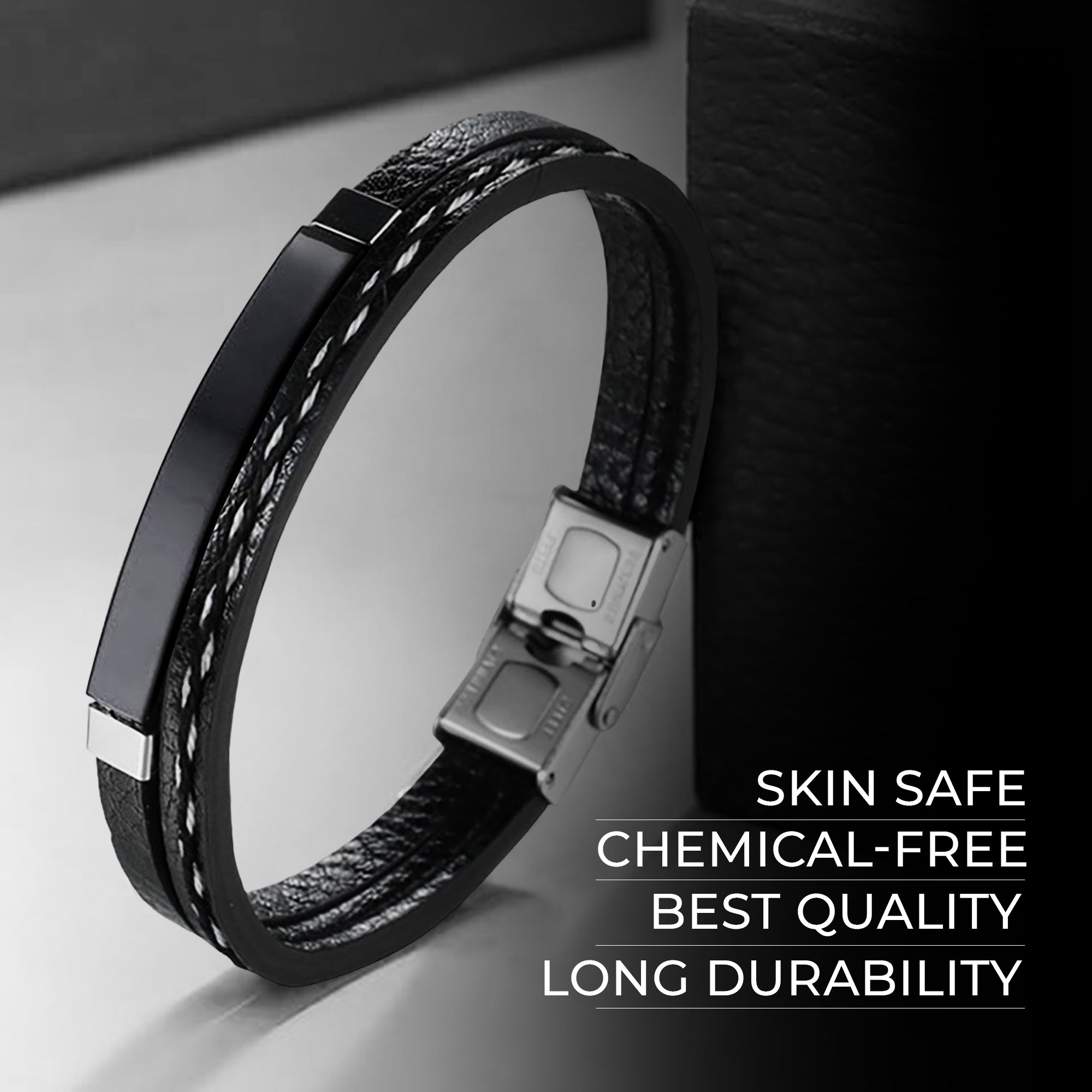 Carlton London | The Nomad Leather Men's Bracelet