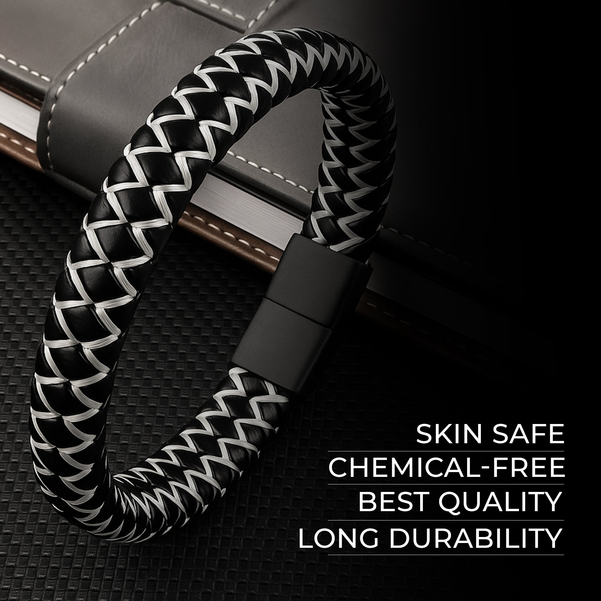 Carlton London | Multistrand Leather Mens Bracelet