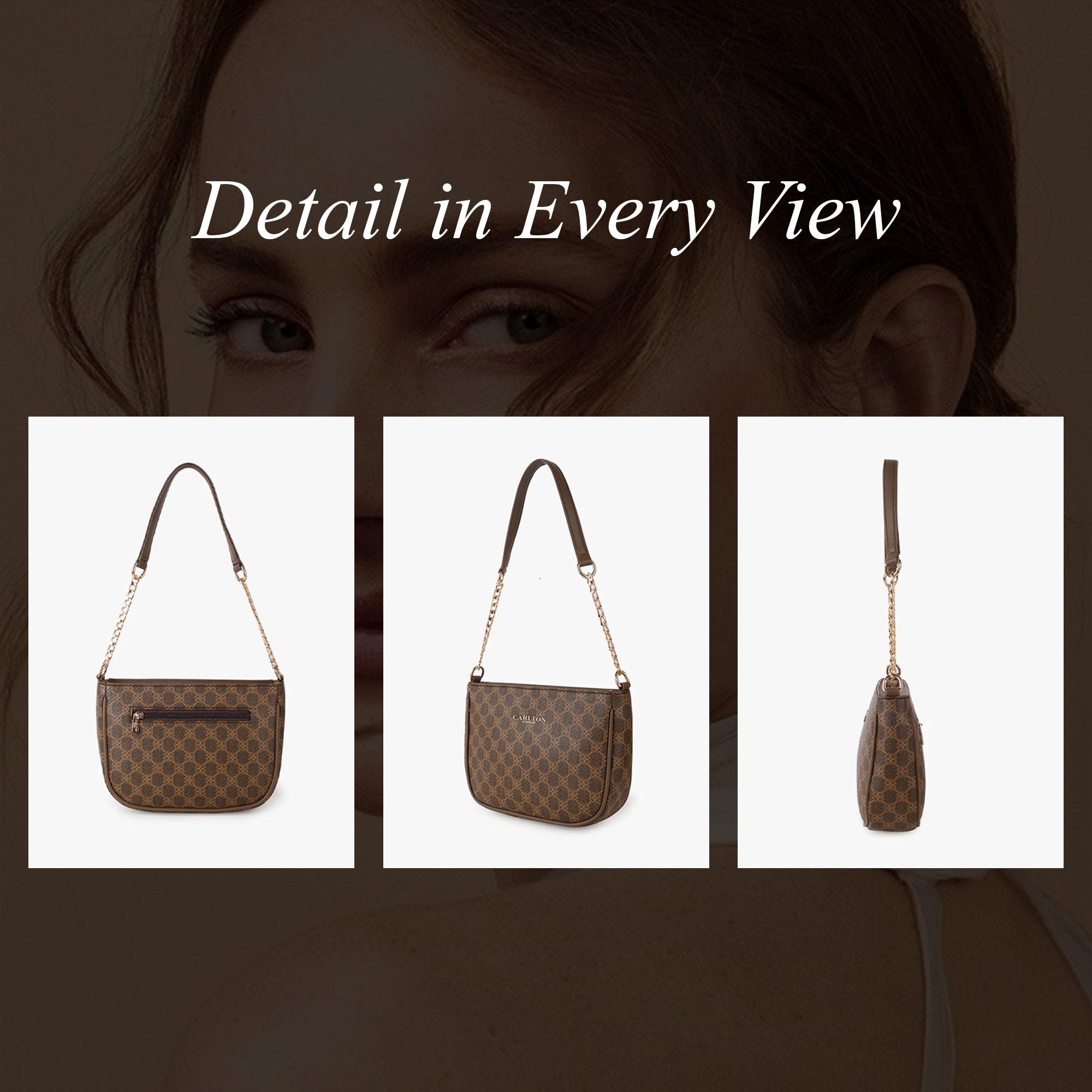 Carlton London Venezia Bag with Gold Chain Strap