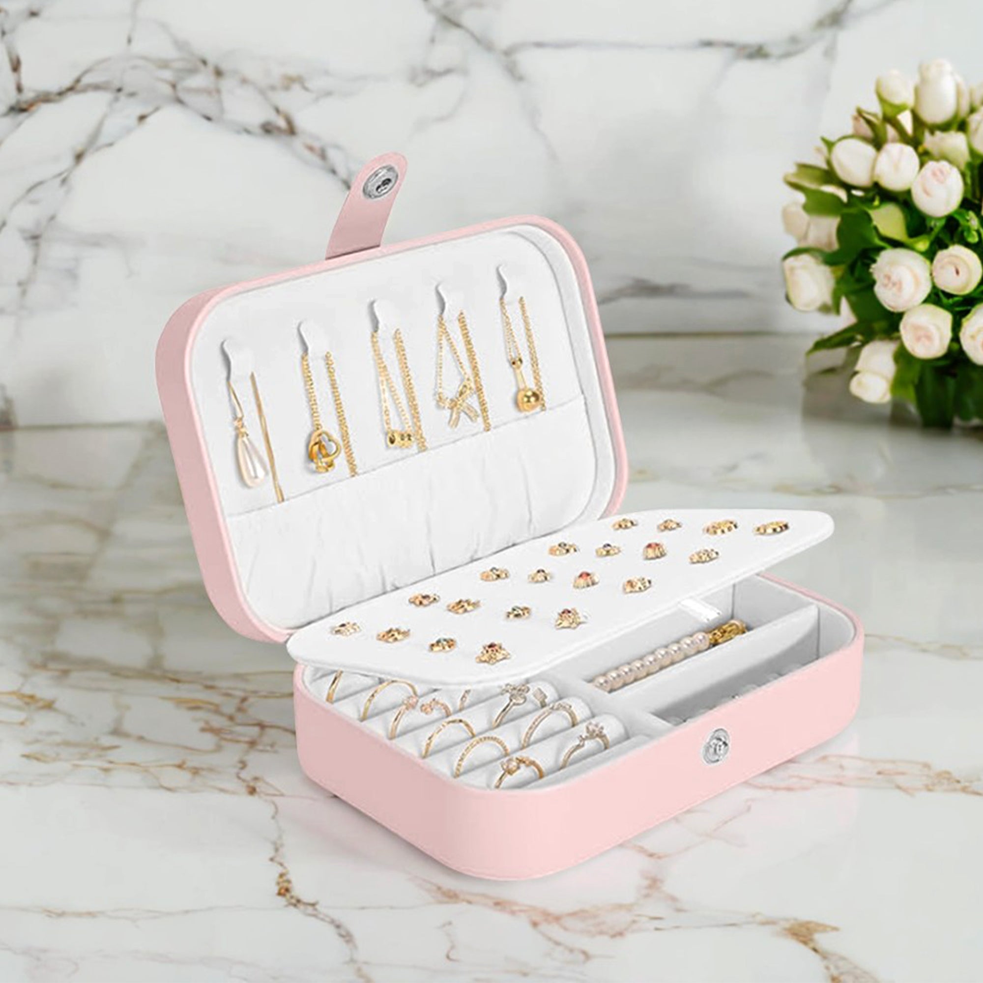 Carlton London PU Jewelry Travel Case