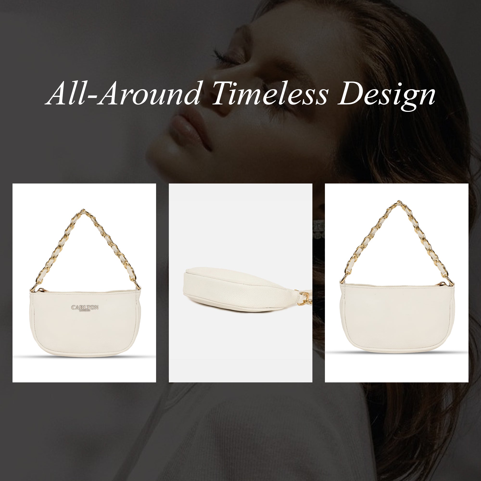 Carlton London Raffaella Handbag with Gold Chain Strap