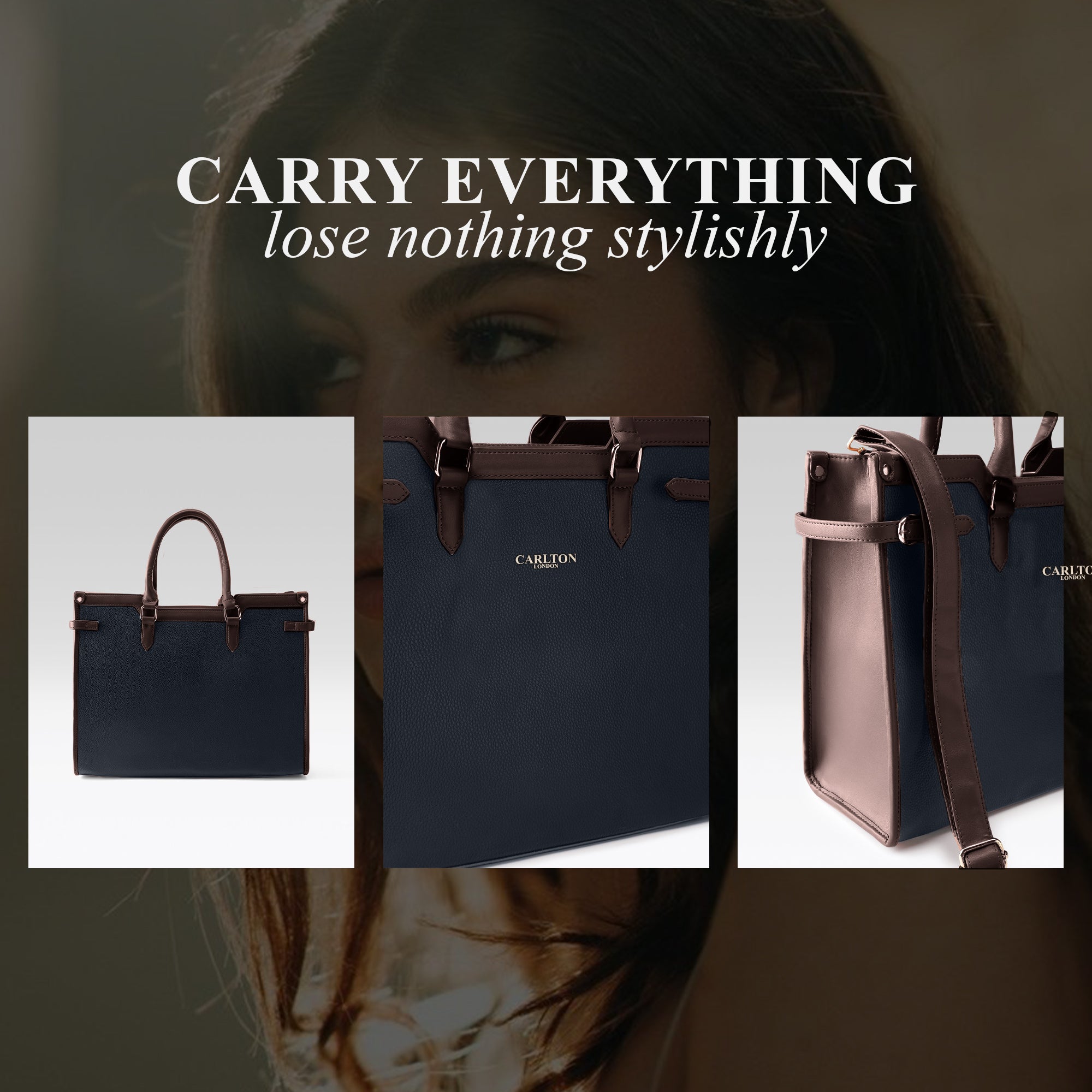 Carlton London ADELINE Textured Tote Bag