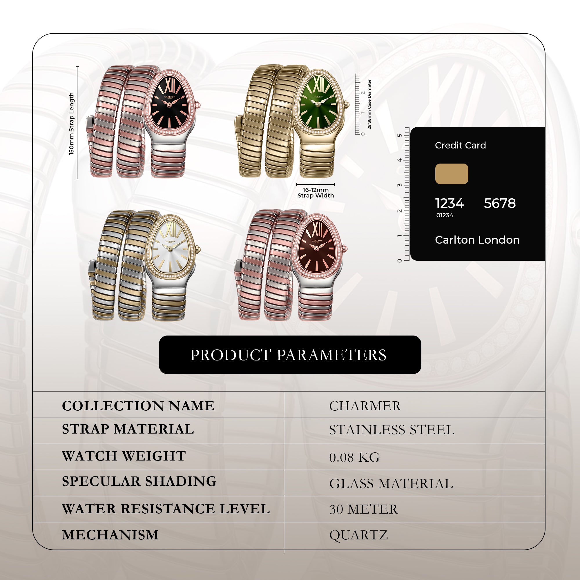 Carlton London Charmer Women Brown Dial Watch