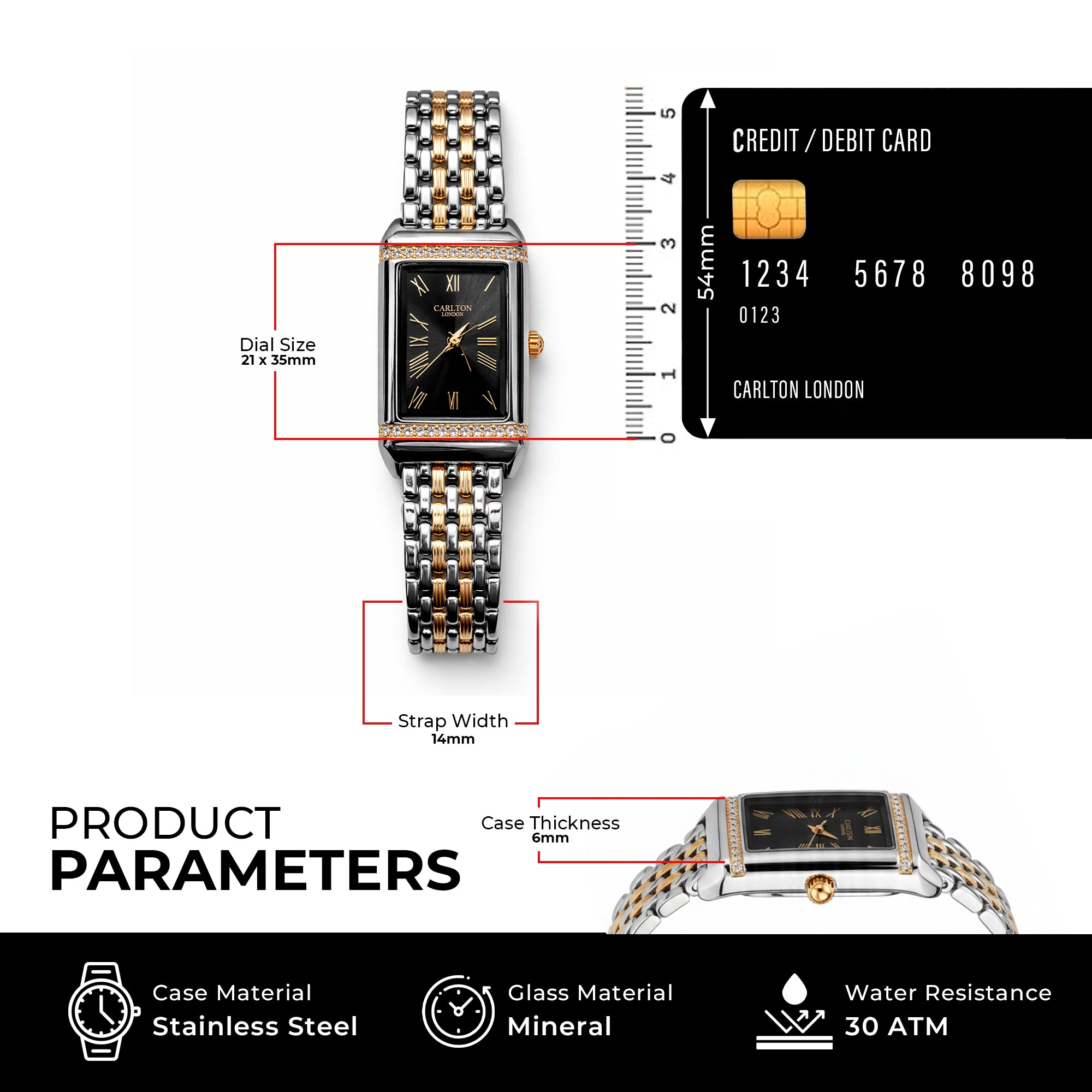 Carlton London Women Amara Black Analog Watch CL-AM-BLK