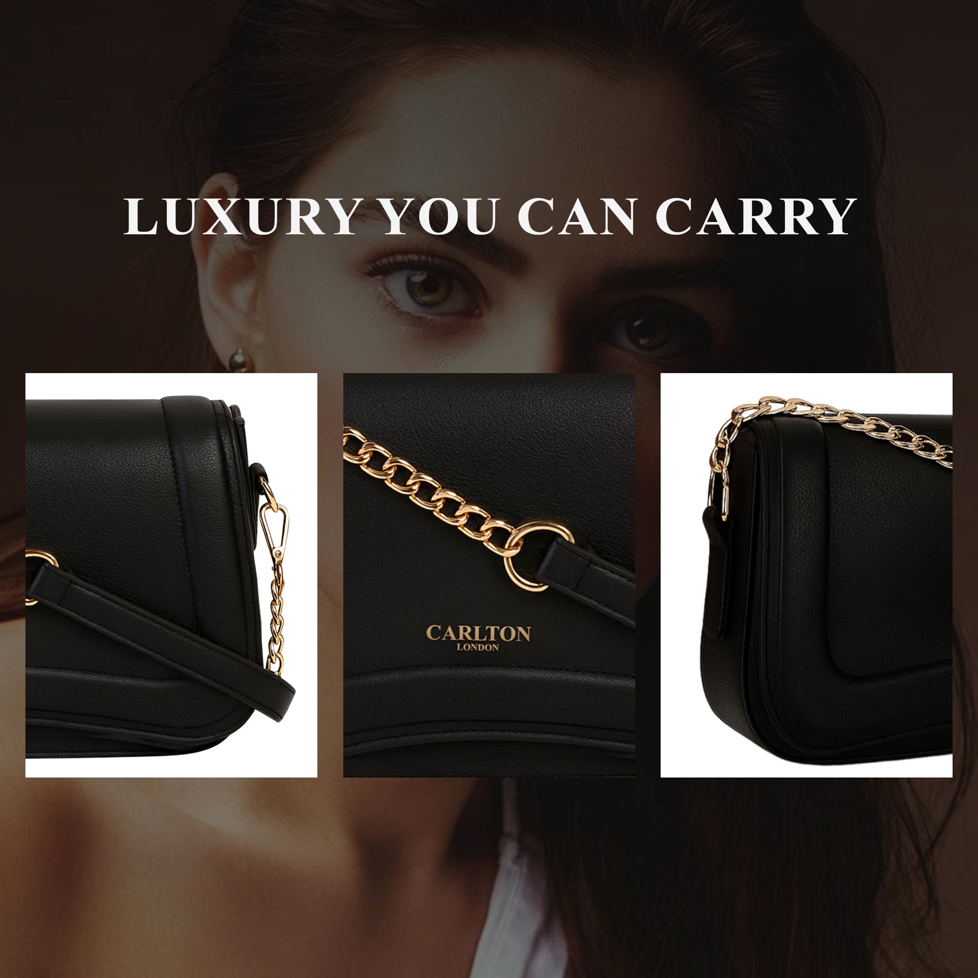 Carlton London Textured Chain Strap Handbag