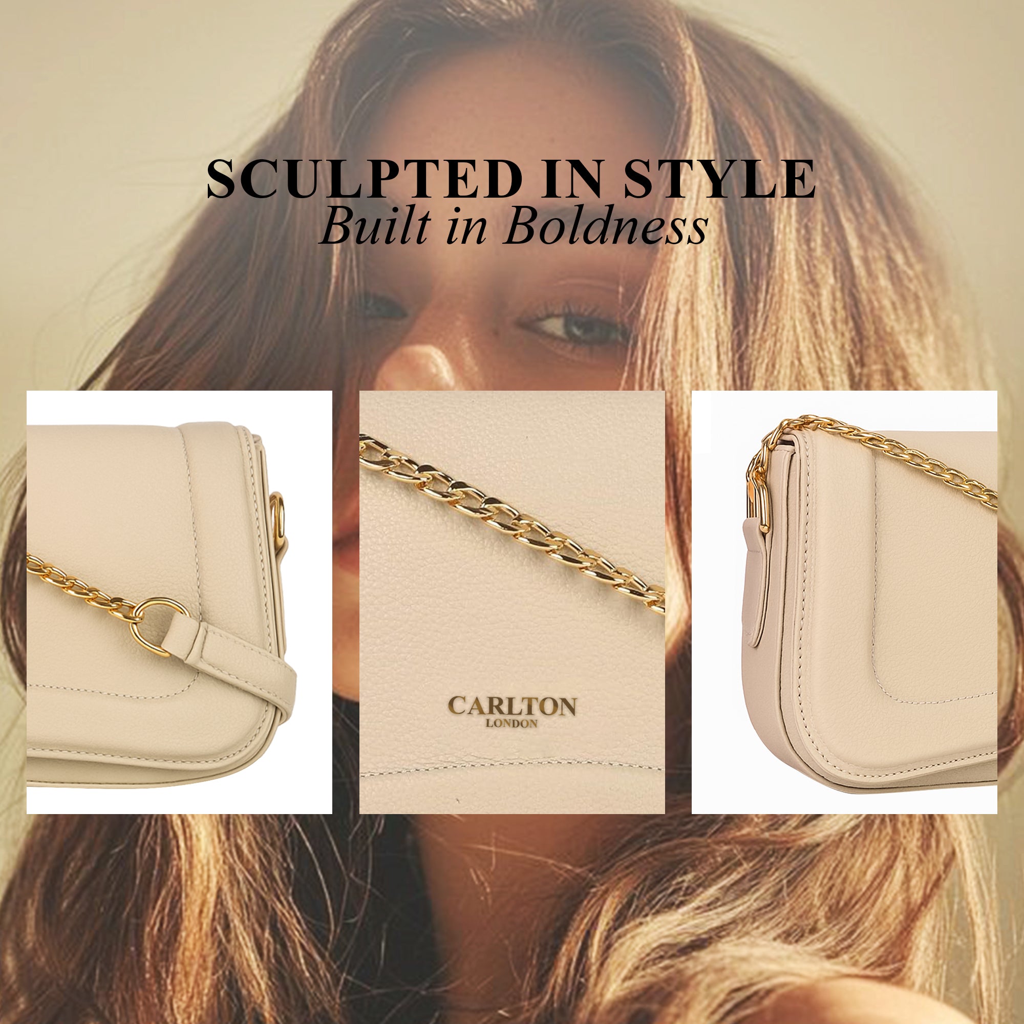 Carlton London Textured Chain Strap Handbag