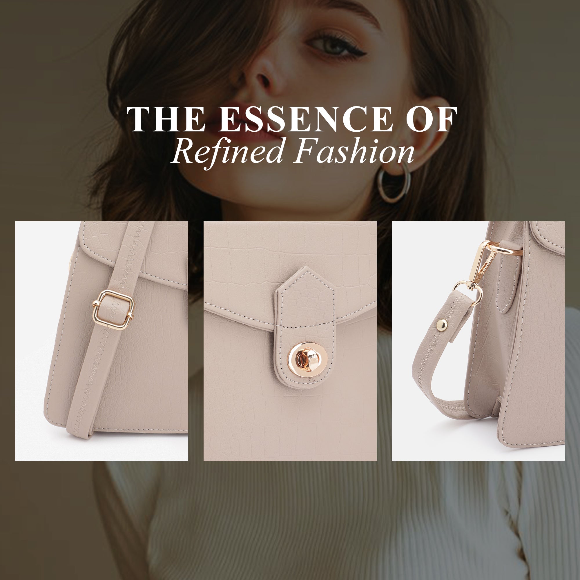 Carlton London Croc-Textured Structured Handbag