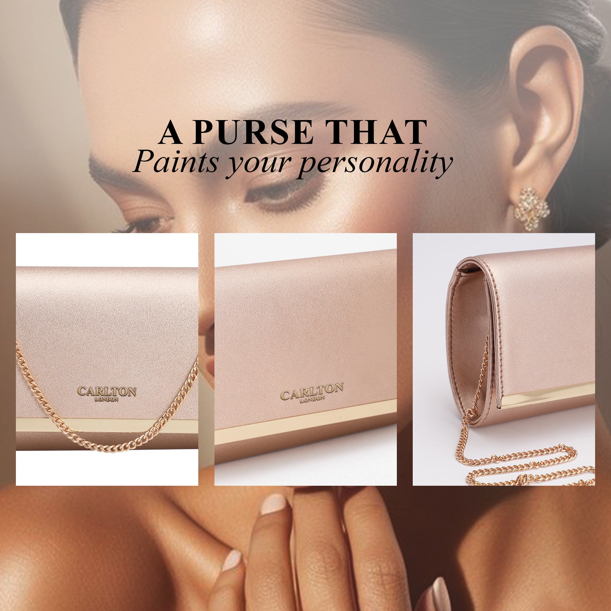 Carlton London Satin Flap Clutch