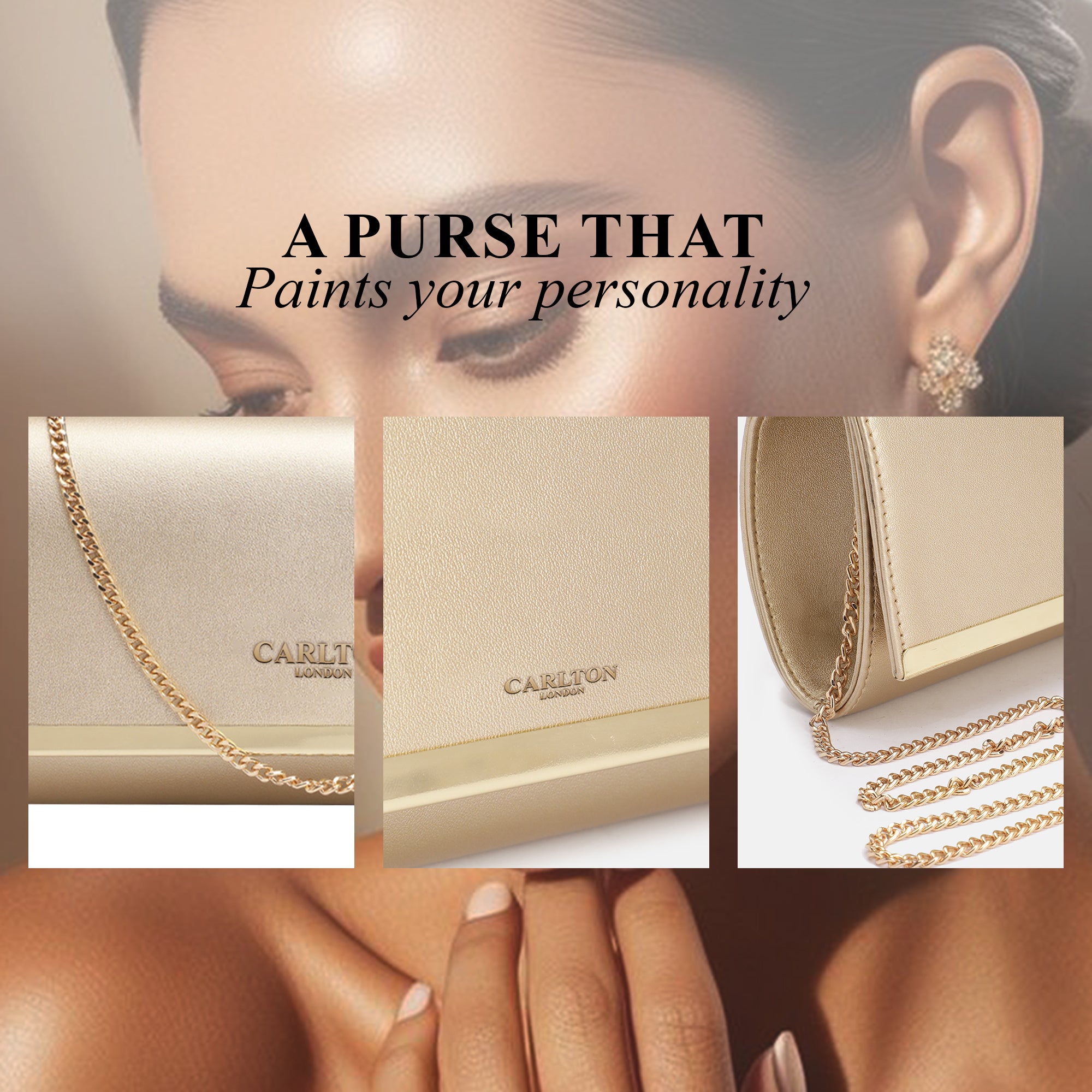 Carlton London Satin Flap Clutch