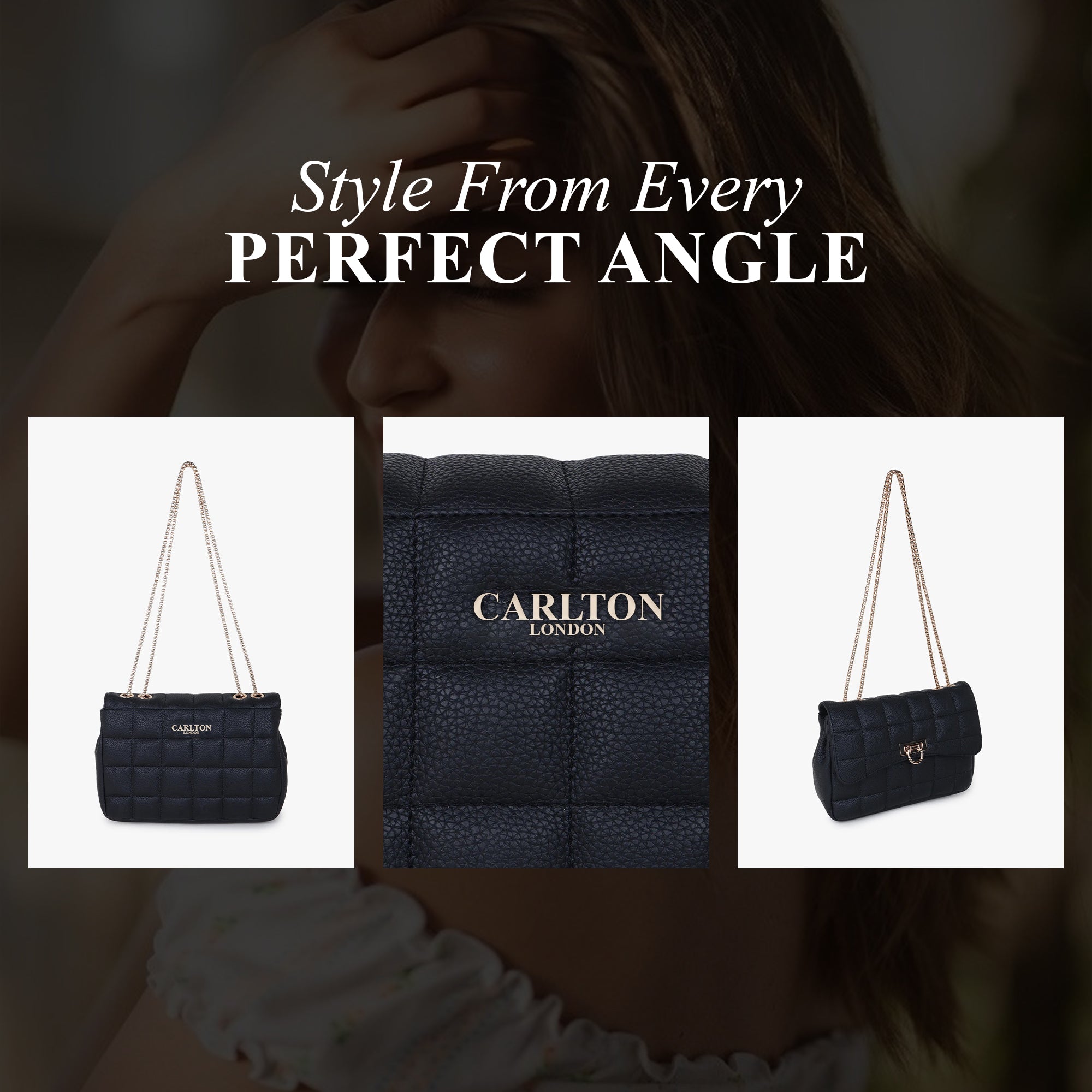 Carlton London Black Quilted Sling Bag