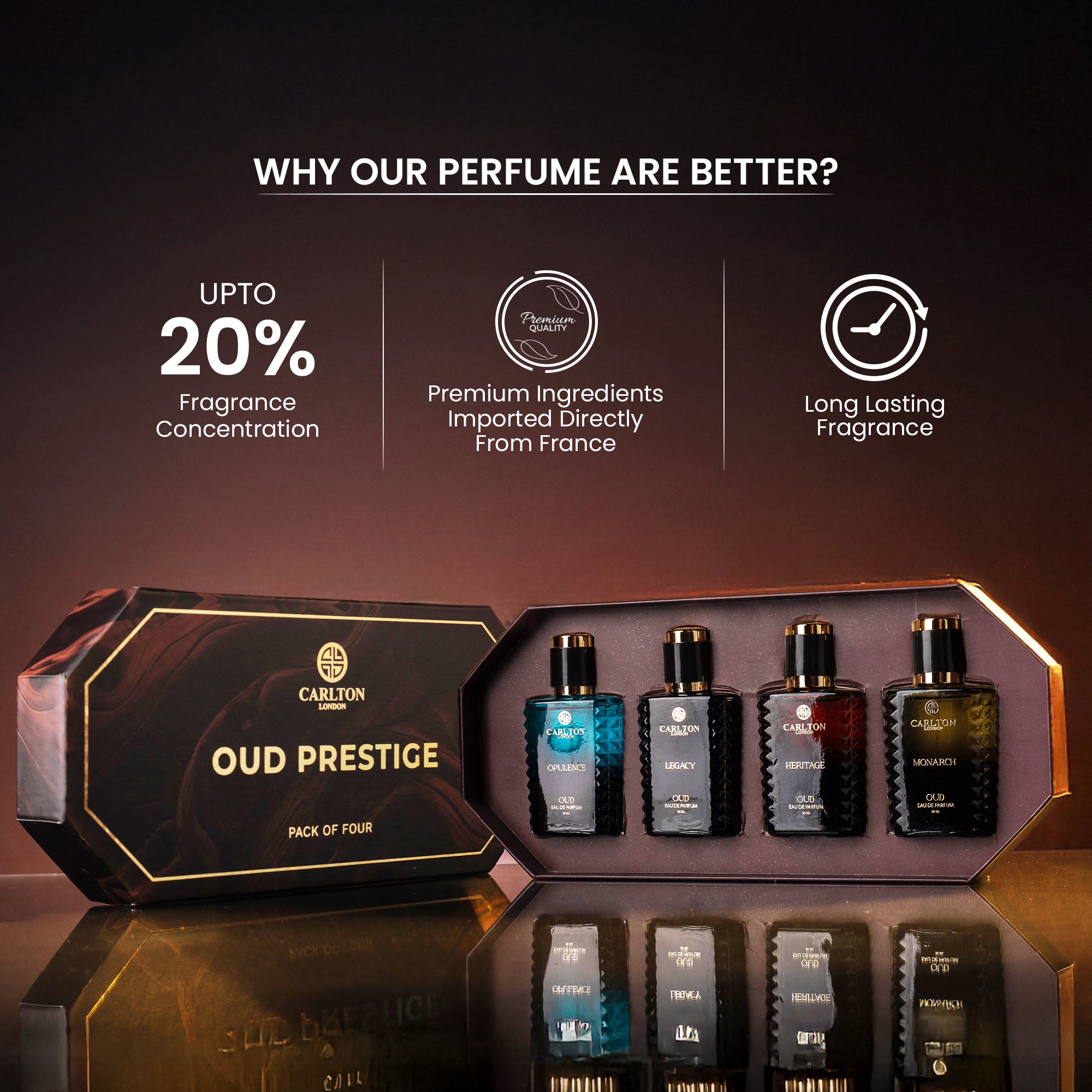 Oud Prestige Luxury Men Perfume Gift (Set Of 4 - 30ml Each)