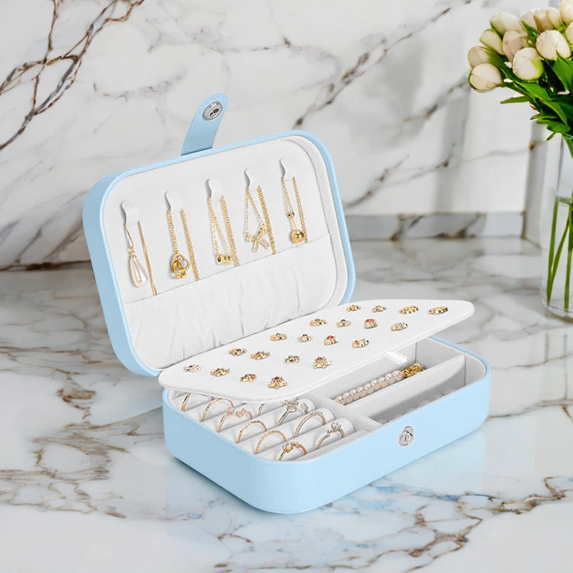 Carlton London PU Jewelry Travel Case