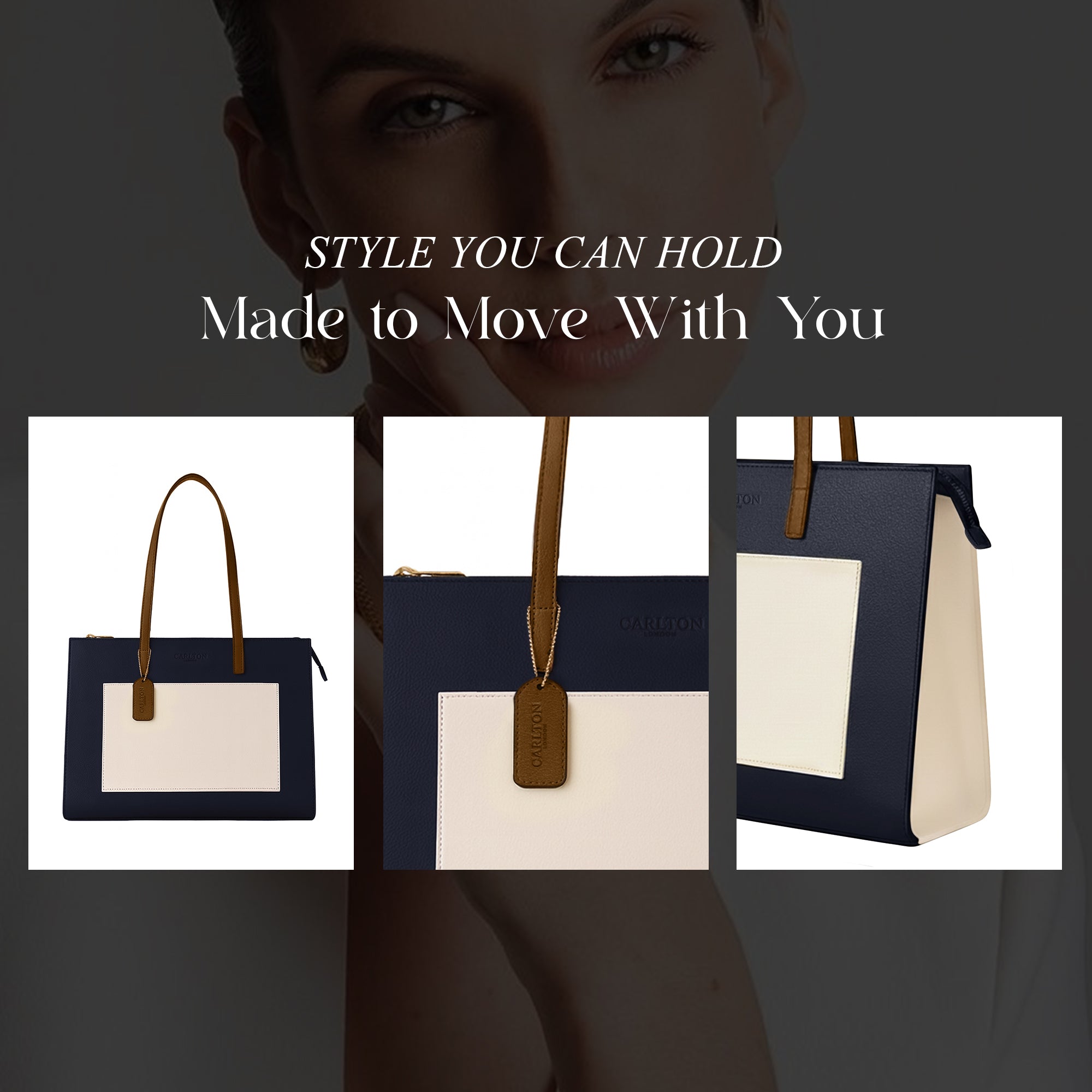 Carlton London Selene Structured Blue Tote Bag - CLHB-12