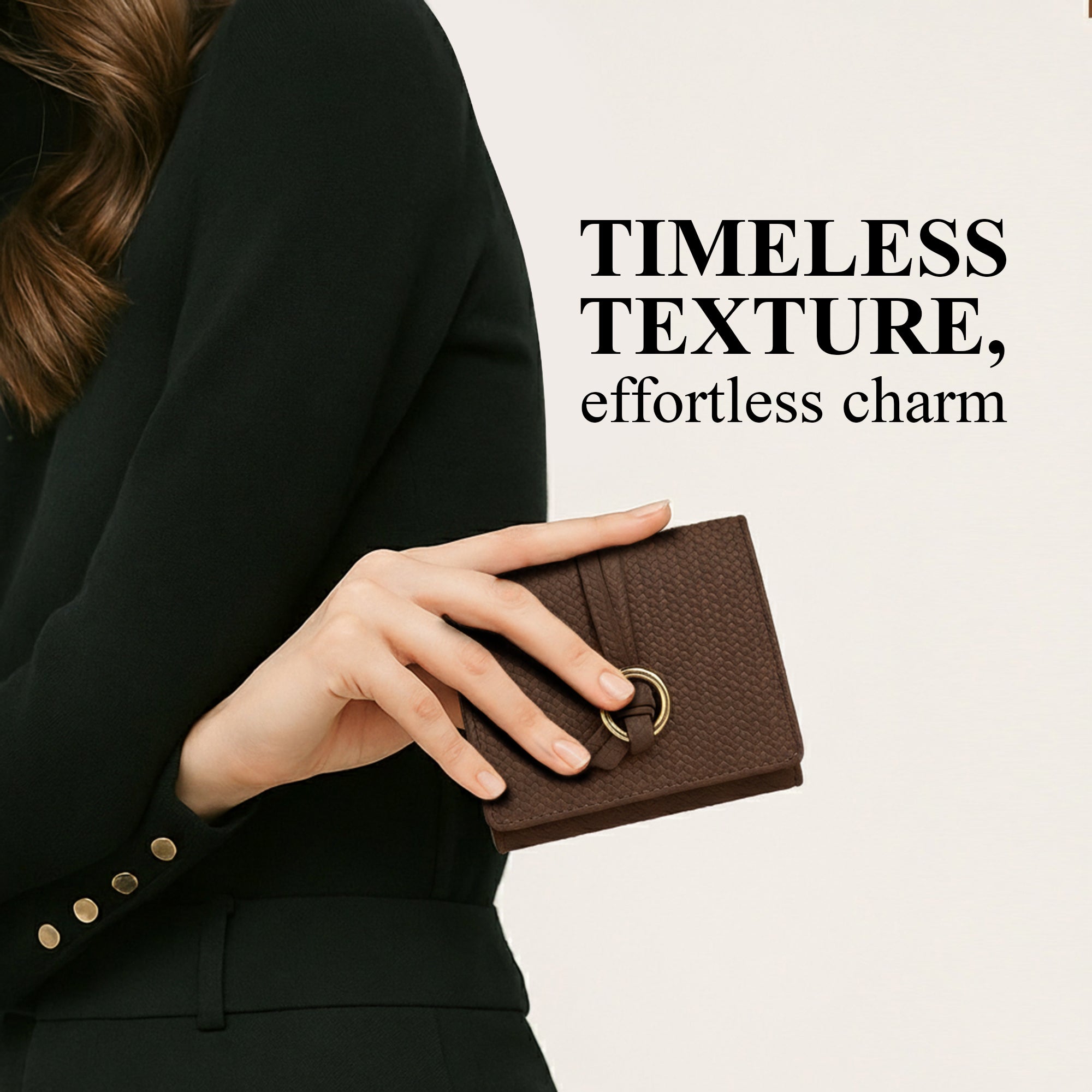 Carlton London Estelle Two Fold Textured Wallet - Brown